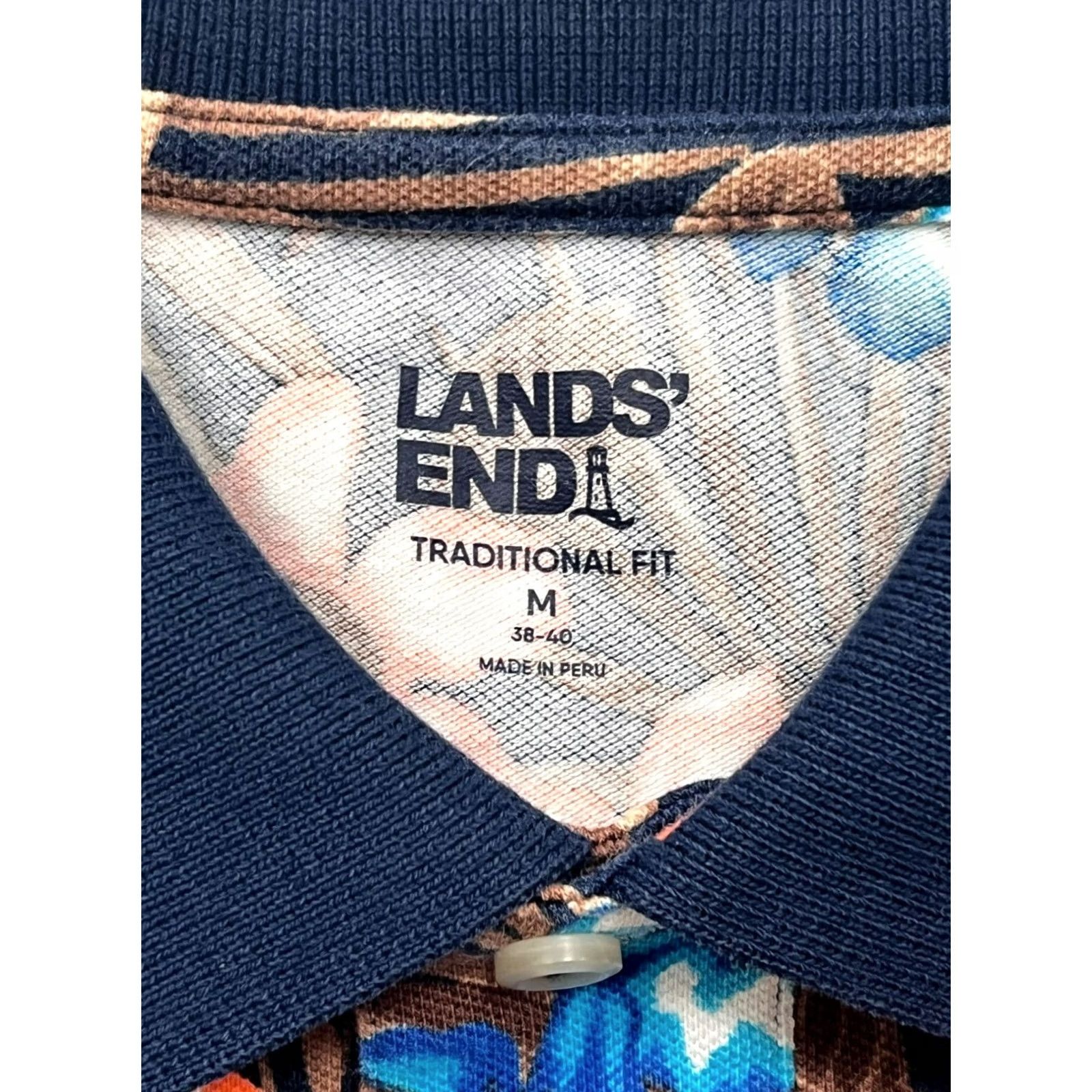Lands' End Mens Lands' End Floral Polo Shirt Medium #6948 - Pre-Owned Like New Size US M / EU 48-50 / 2 - 3 Thumbnail
