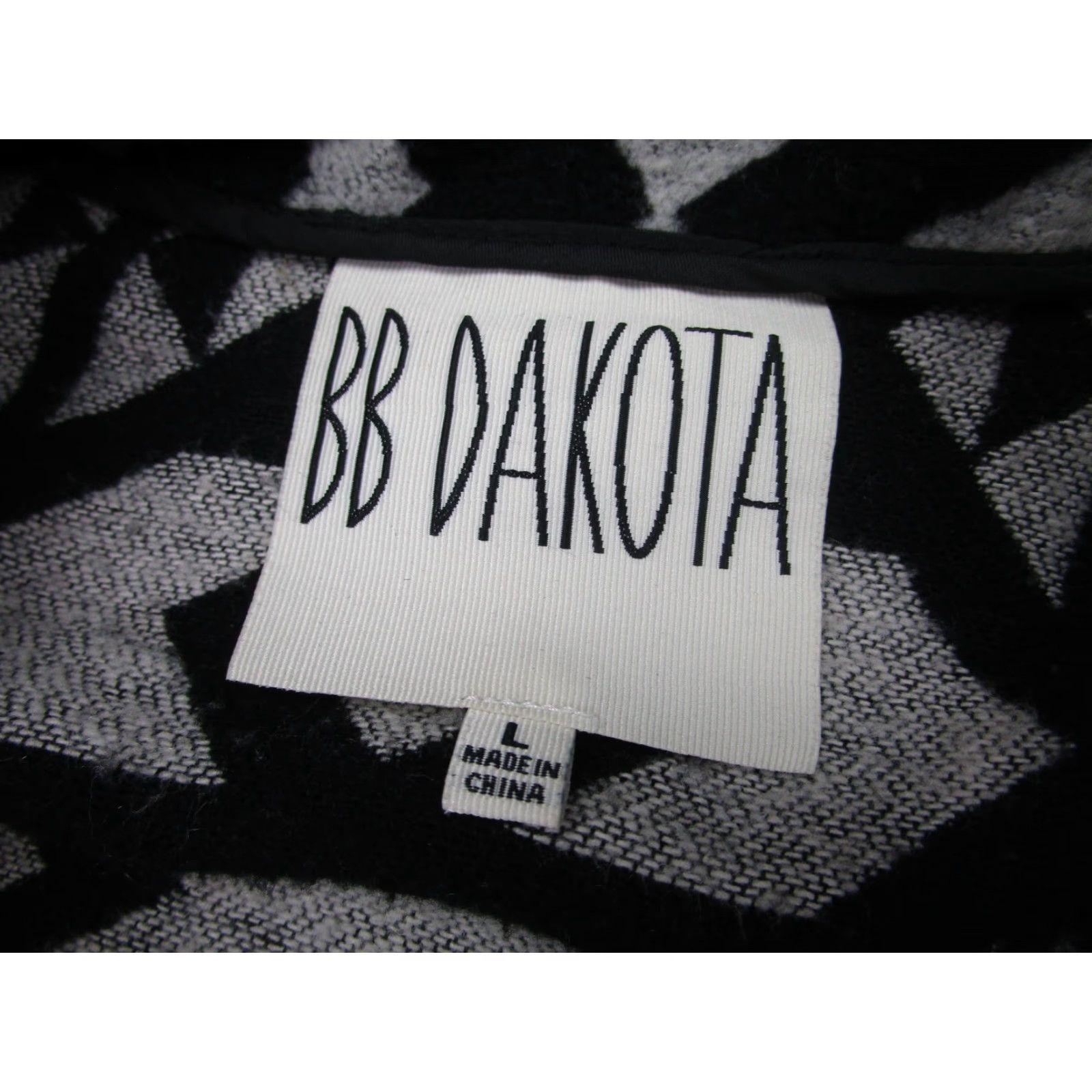 BB Dakota BB Dakota JACKET Womens L Hooded Black Geometric Aztec Boho Indie Southwestern Style Anorak Size L / US 10 / IT 46 - 4 Thumbnail