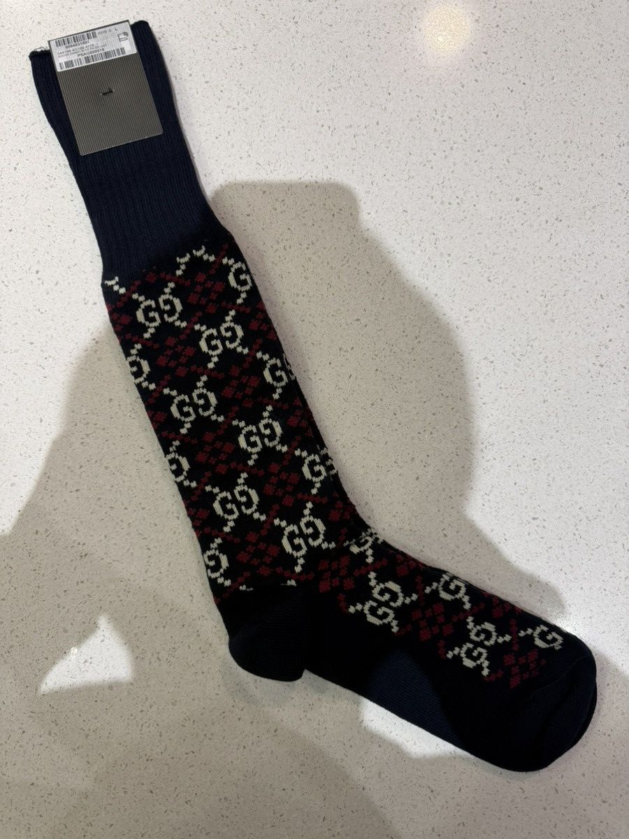 Gucci Gucci GG Supreme Diamond Socks Navy RARE “Authentic” Size ONE SIZE - 3 Thumbnail