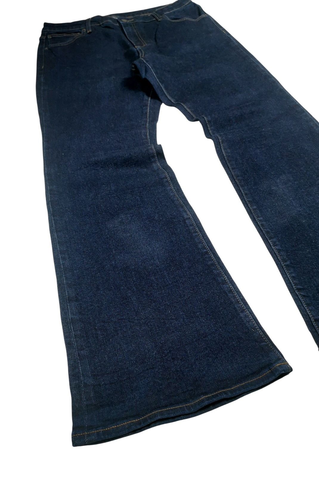 GU GU Japanese Brand Flare Dark Blue Jeans Size US 33 - 4 Thumbnail