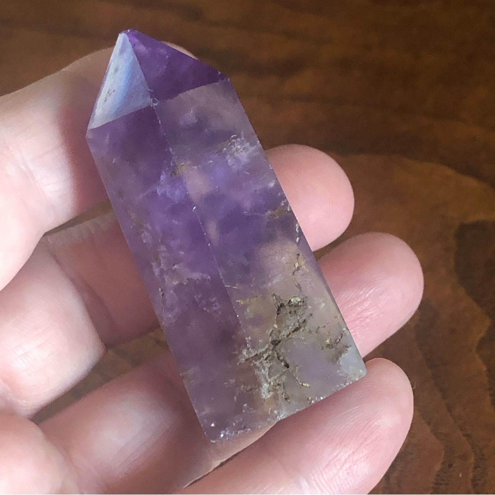 Handmade Faceted genuine amethyst paper weight healing stone Size ONE SIZE - 3 Thumbnail