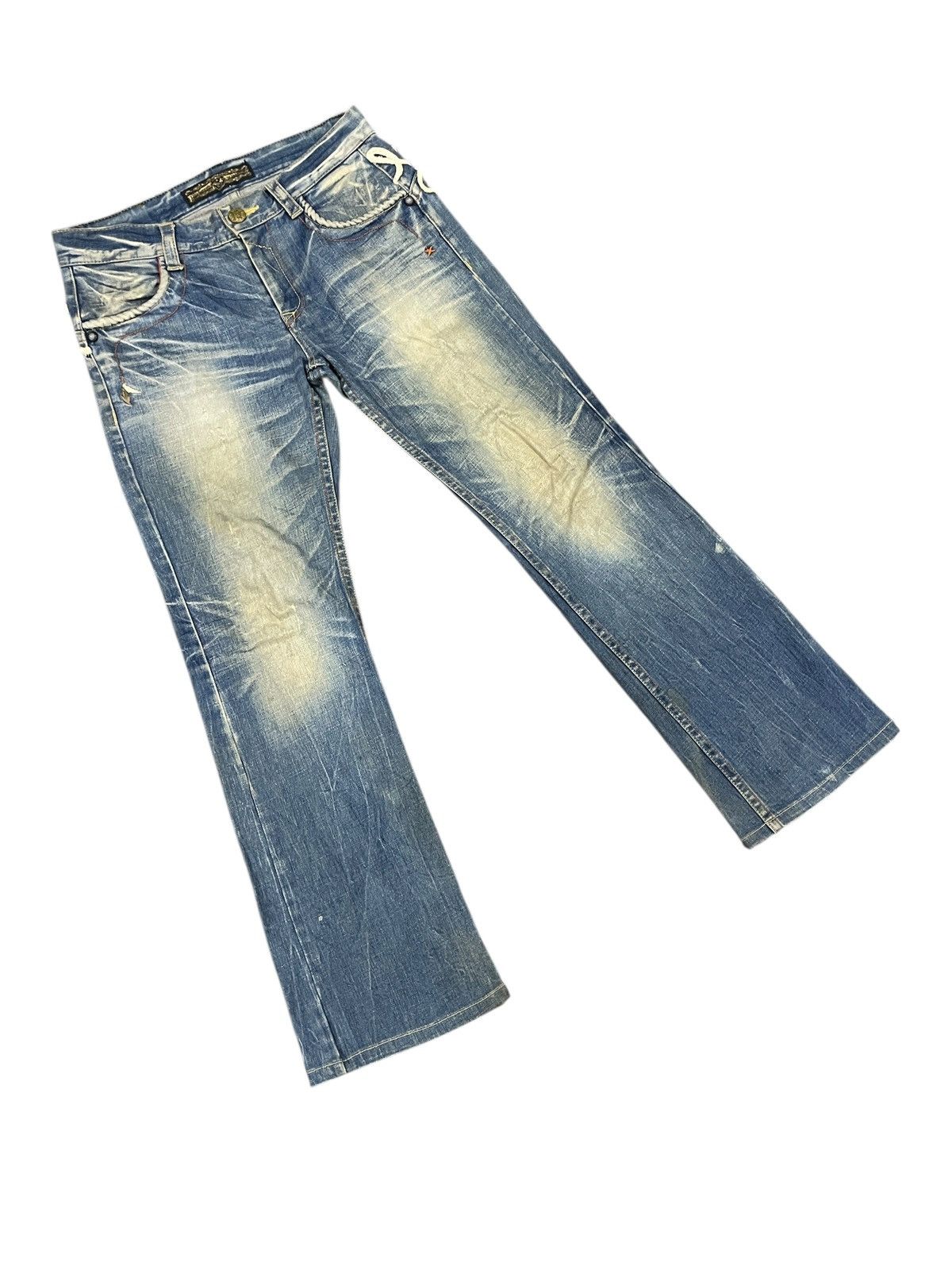 If Six Was Nine Flared Stonewash Jeans Size US 35 - 4 Thumbnail