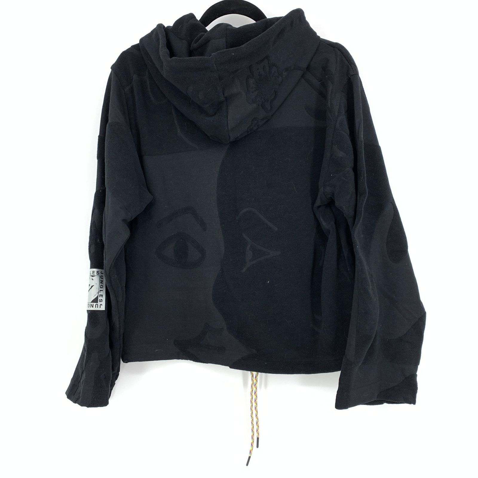 Jungles Jungles Towelling Hoodie Sweatshirt Mens S Black Terry Cloth Size US S / EU 44-46 / 1 - 2 Thumbnail