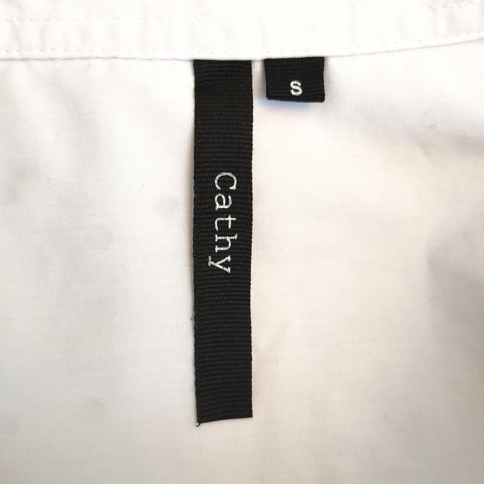 Other Cathy Women's S White 3/4 Zip Longsleeve Collared Top Size S / US 4 / IT 40 - 3 Thumbnail