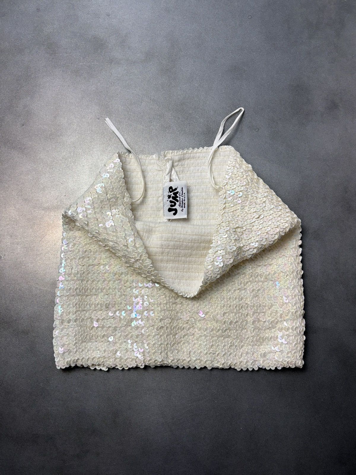 Vintage 1970s Sequin Tube Top Vintage Jump Apparel Bustier Crop Top Size S / US 4 / IT 40 - 10 Thumbnail