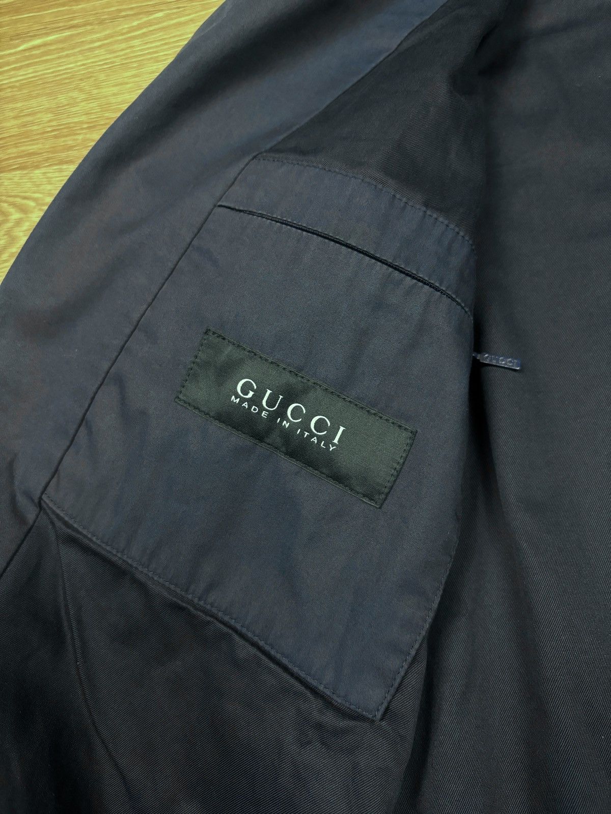 Gucci SS2010 Gucci Navy Cotton & Leather Sleeve Varsity Jacket Size US L / EU 52-54 / 3 - 12 Thumbnail