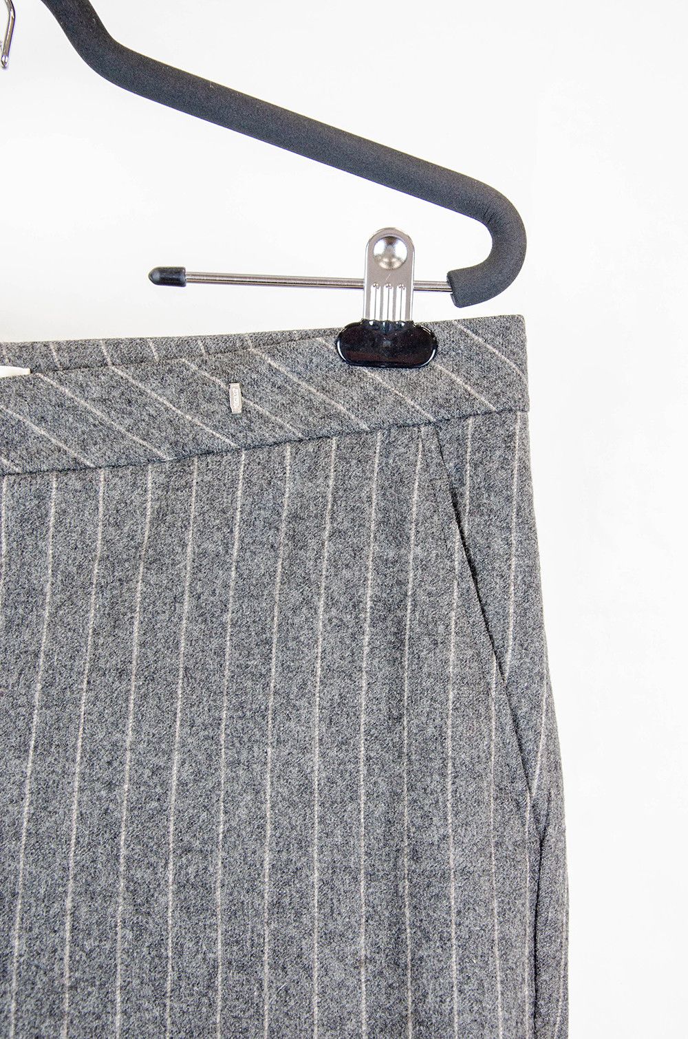 Brunello Cucinelli Gunex Grey Pinstripe Wool Cashmere Pants - Size IT 44 Size 30" / US 8 / IT 44 - 4 Thumbnail