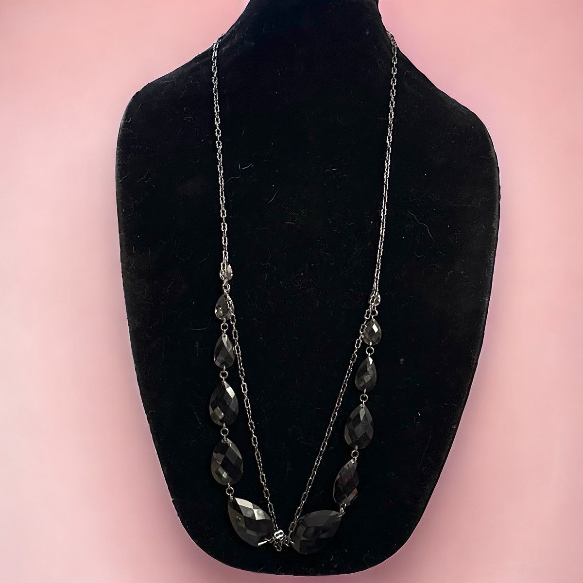 Other Long smokey faceted bead cross cross necklace Size ONE SIZE - 1 Thumbnail