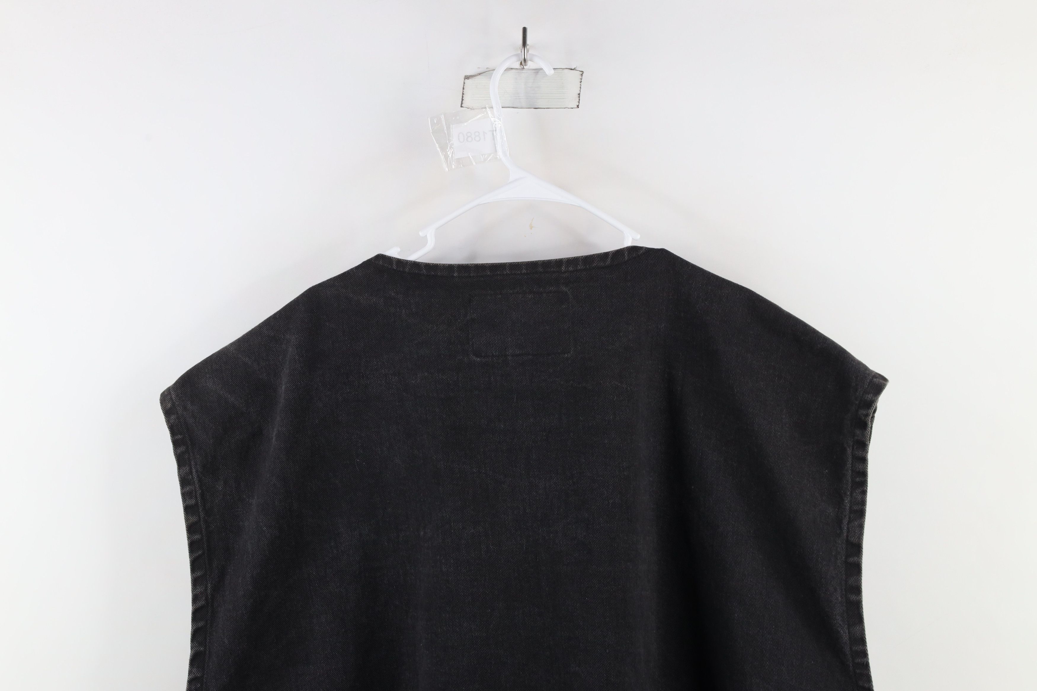 Vintage Vintage 90s Streetwear Denim Jean Vest Jacket Black USA Size ONE SIZE - 12 Thumbnail