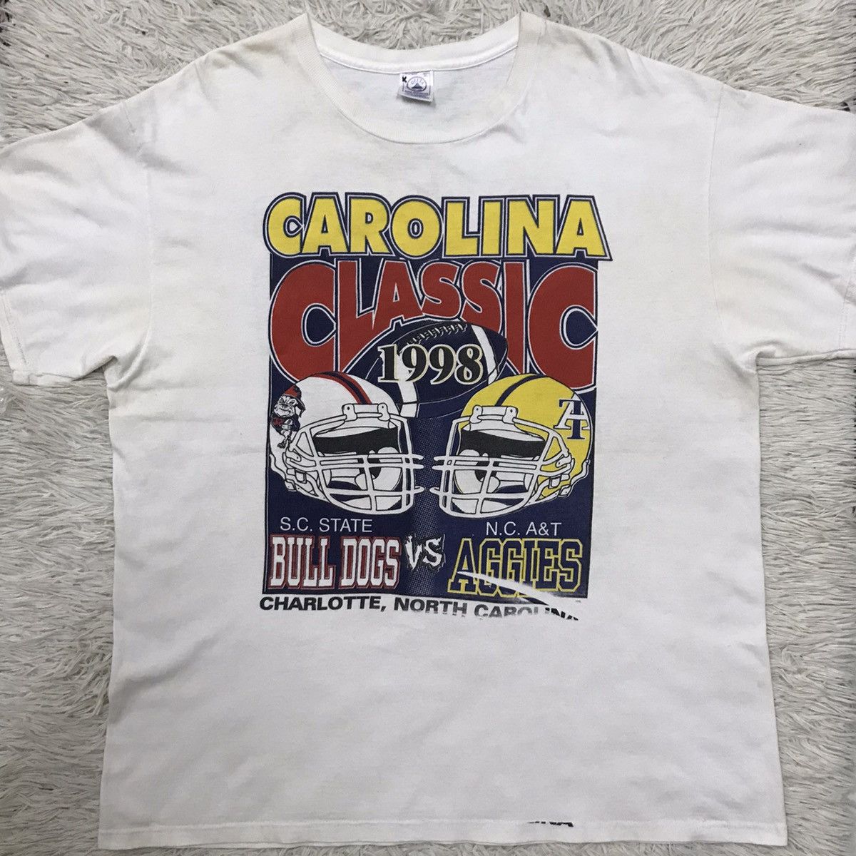 NFL VINTAGE 90s NFLP CAROLINA CLASSIC BULLDOG VS AGGIES TSHIRT Size US XL / EU 56 / 4 - 9 Thumbnail