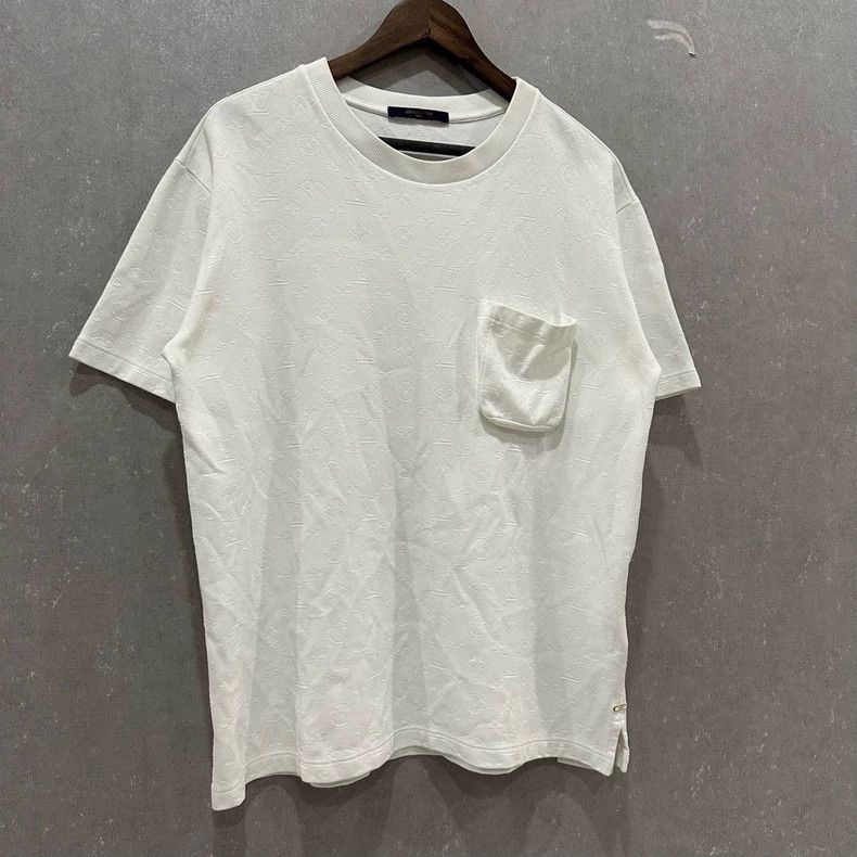 Louis Vuitton Louis Vuitton White 3D presbyopic full print short sleeve Size US L / EU 52-54 / 3 - 3 Thumbnail