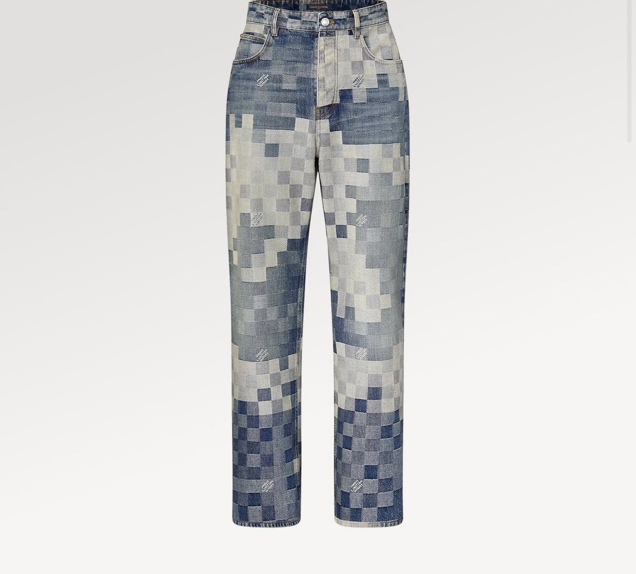 image of Louis Vuitton Damier Denim Skate Trousers in Blue, Men's (Size 38)