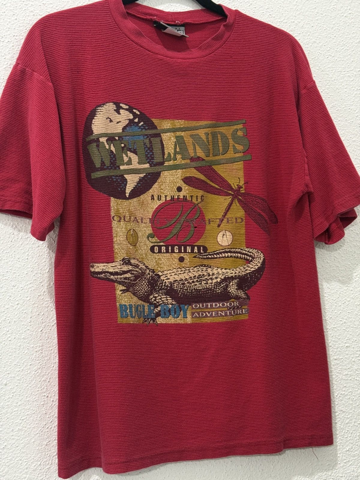 Bugle Boy Vintage 90s Bugle Boy Outdoor Adventure Alligator Nature Tee Size US L / EU 52-54 / 3 - 3 Thumbnail