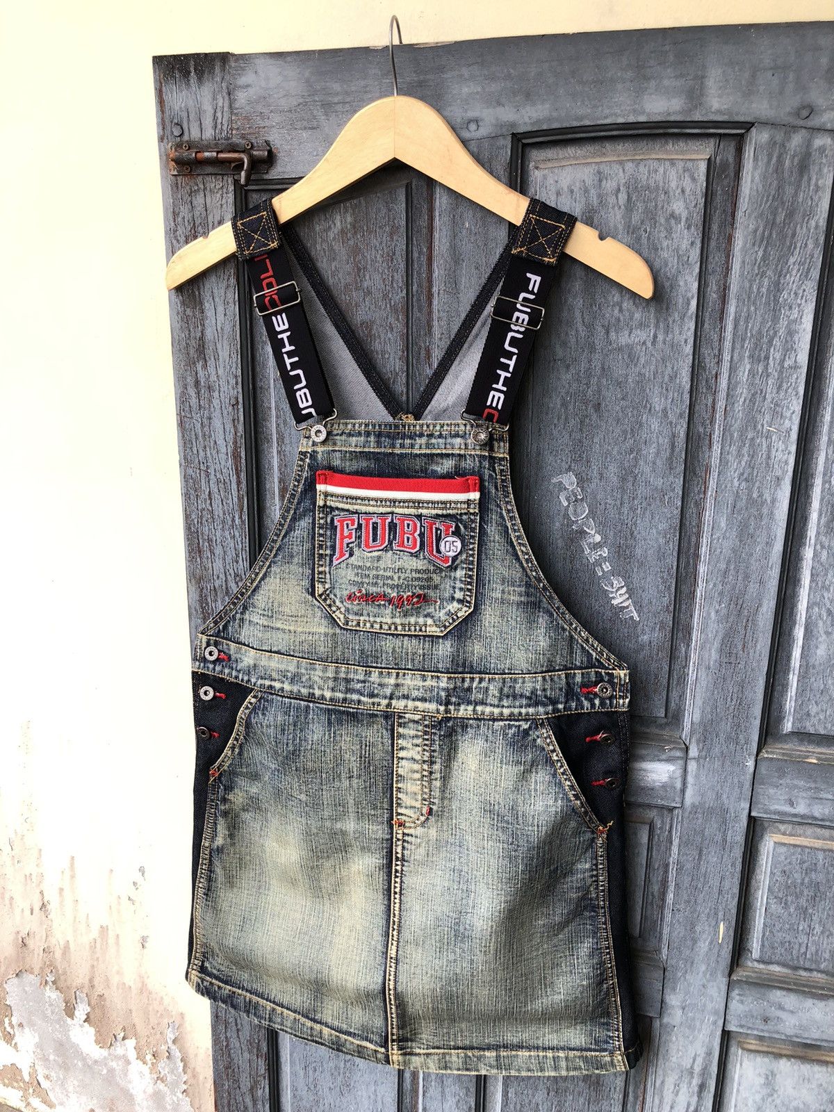 Fubu 🍻Send Your OFFER🍻 ✨LIKE NEW✨ Fubu Y2k Denim Overall Skirt Size 36" / US 14 / IT 50 - 4 Thumbnail