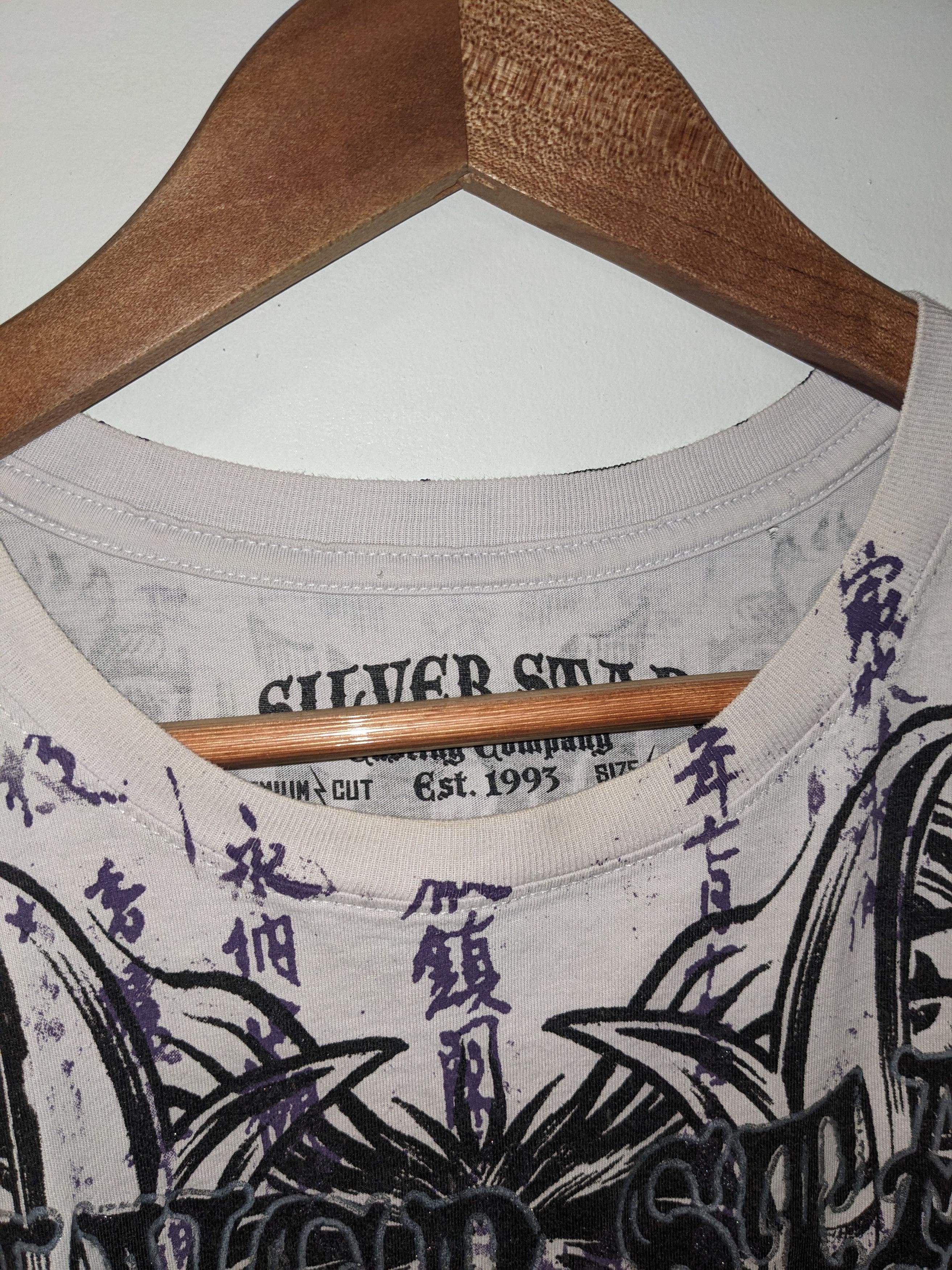 Affliction × Vintage Vintage Y2K Silver Star MMA Affliction Inspired T-Shirt Size US XL / EU 56 / 4 - 4 Thumbnail
