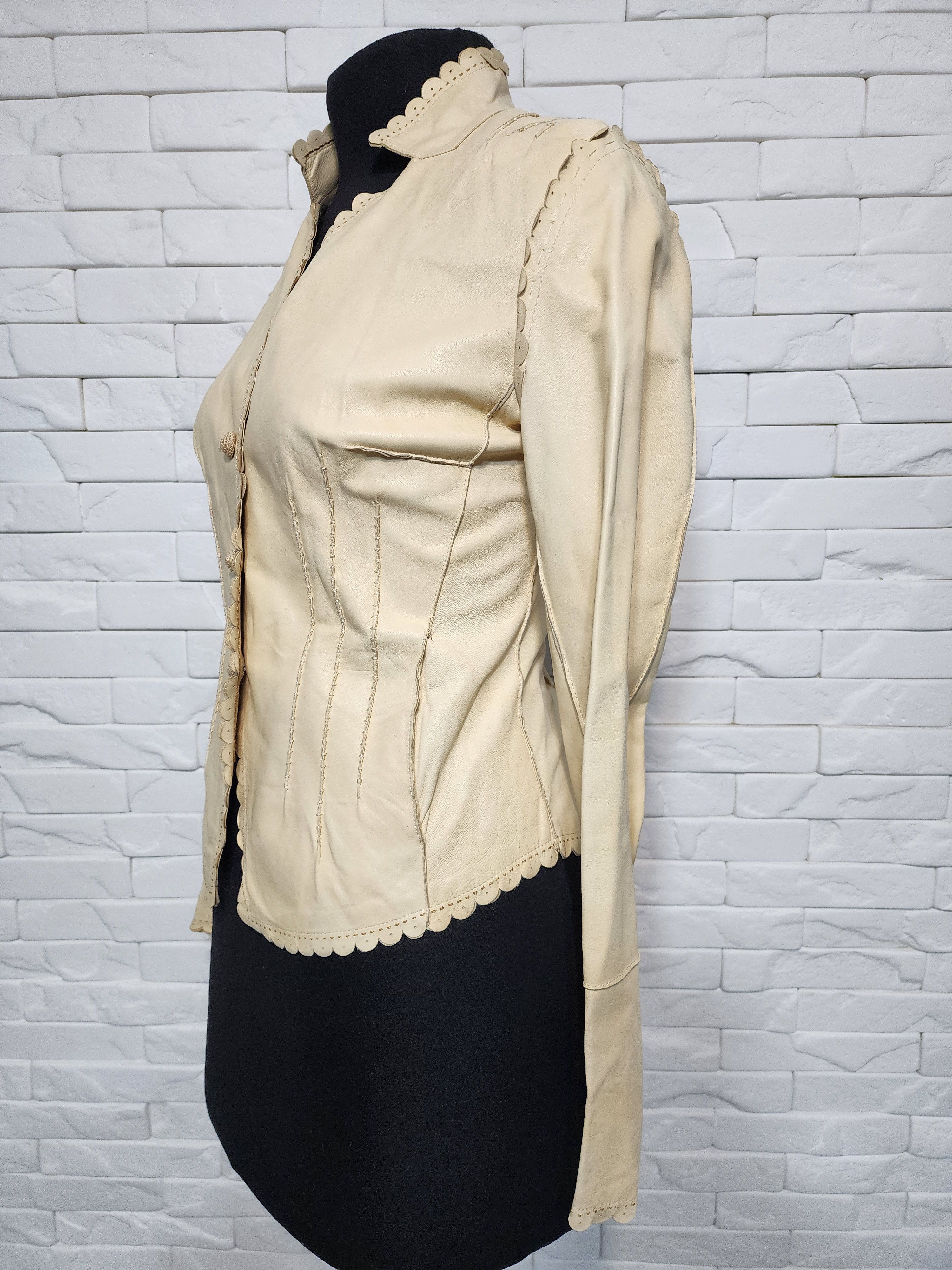 Genuine Leather Yellow Leather Jacket: Women's Lightweight Leather Jacket Size S / US 4 / IT 40 - 3 Thumbnail
