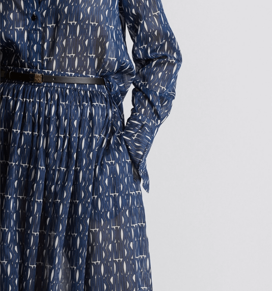 Dior o1w1db11225 451J63 Mid-Length Skirt in Navy Blue/White Size 27" / US 4 / IT 40 - 5 Thumbnail