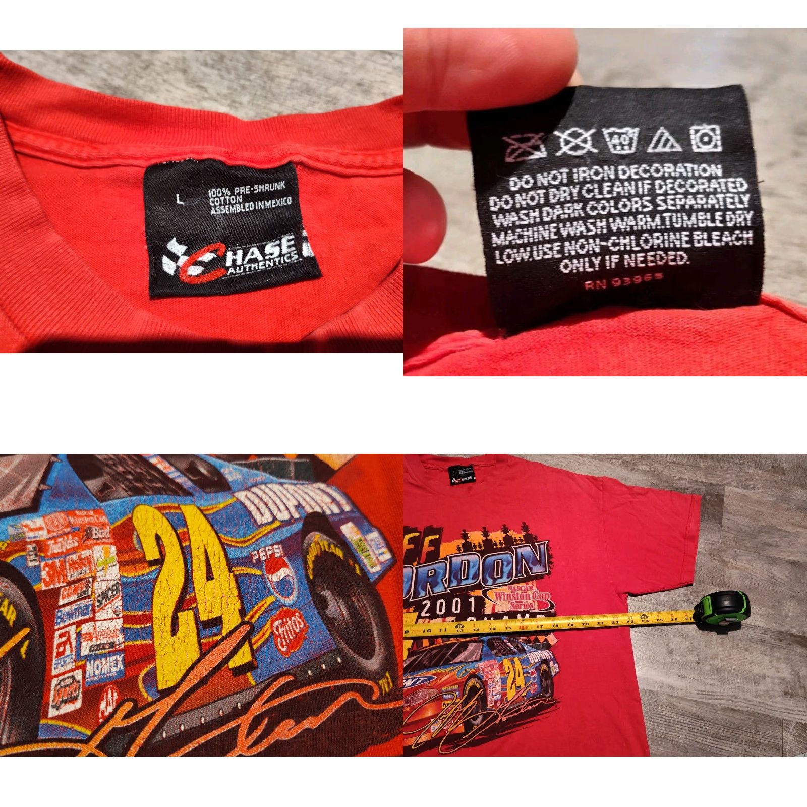Chase Authentics VINTAGE Jeff Gordon NASCAR 2001 Winston Cup Series Chase T-Shirt Men Large Red Graphic Print Size US L / EU 52-54 / 3 - 8 Thumbnail