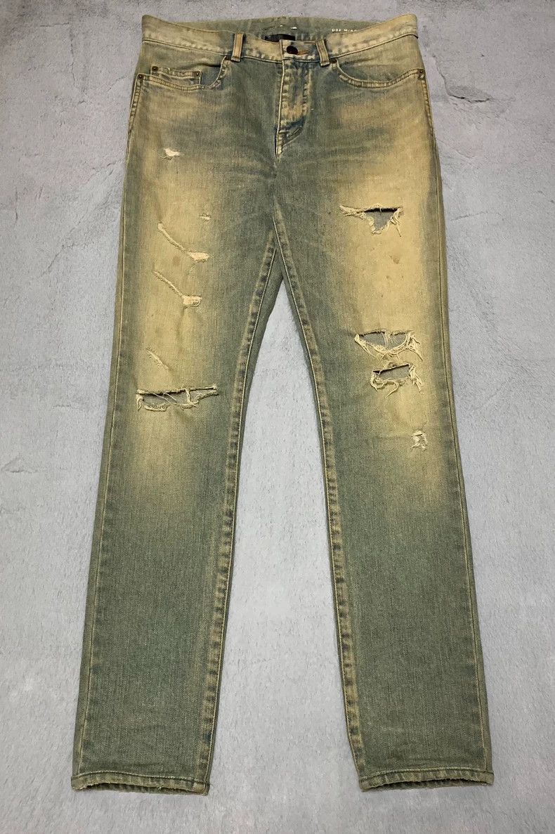 Saint Laurent Paris saint Laurent paris19ss D02 Yellow Mud Wreck Jeans 2503-Ne Size US 30 / EU 46 - 1 Thumbnail