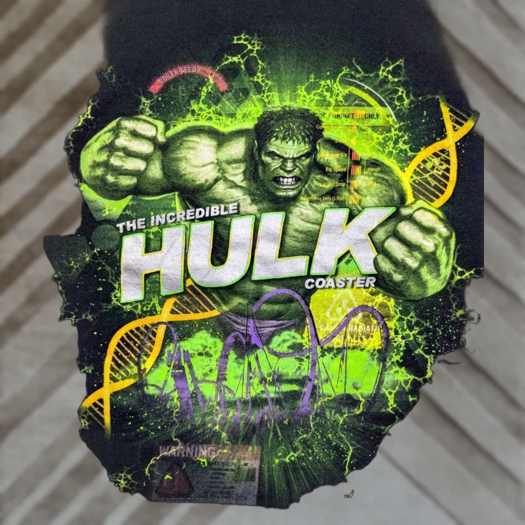 Vintage UNIVERSAL STUDIOS x THE INCREDIBLE HULK ROLLER COASTER Men M ...