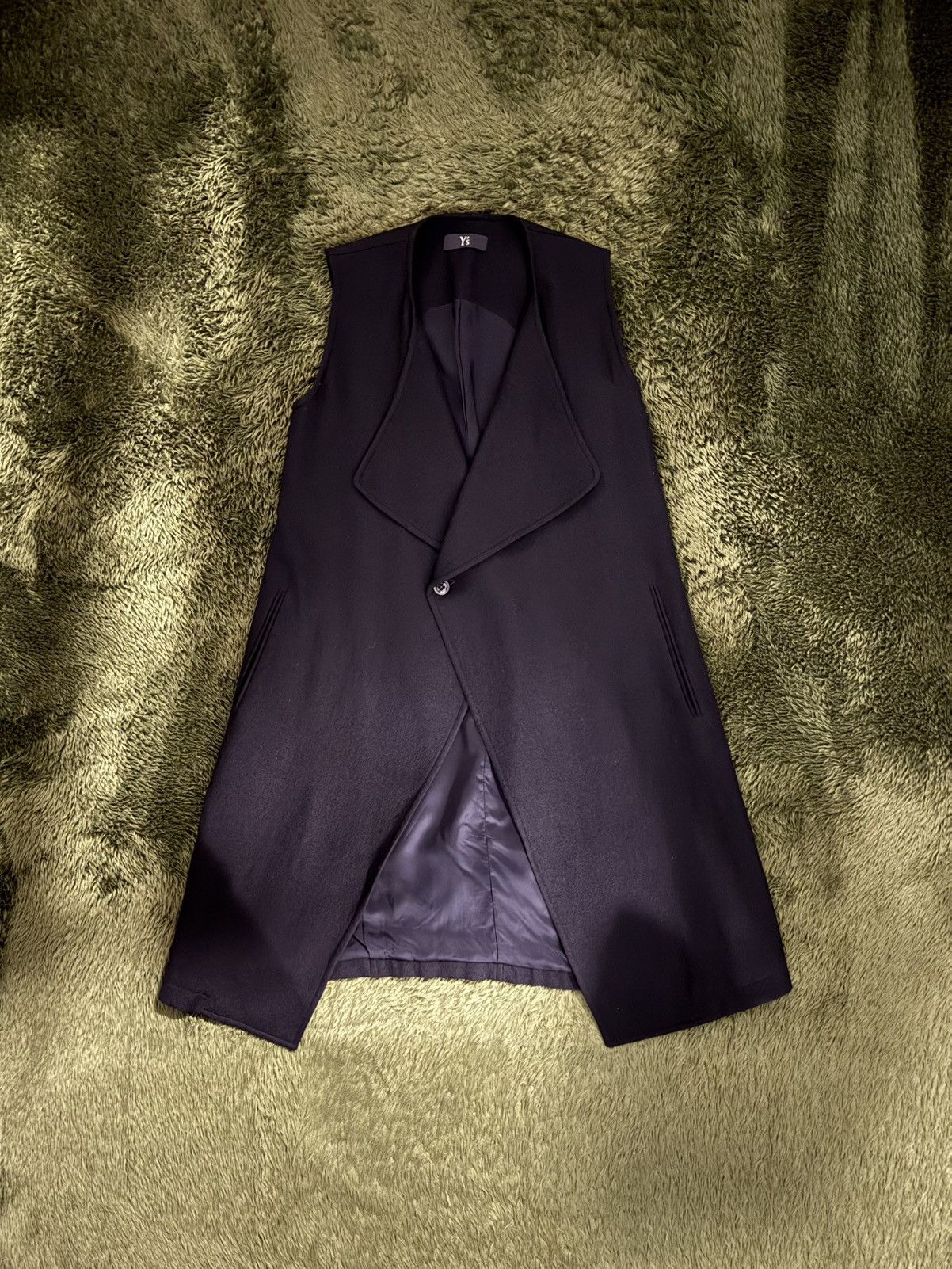 Y's [1] Y’s Yohji Yamamoto One-Button Wool Long Vest Black Size M / US 6-8 / IT 42-44 - 1 Thumbnail