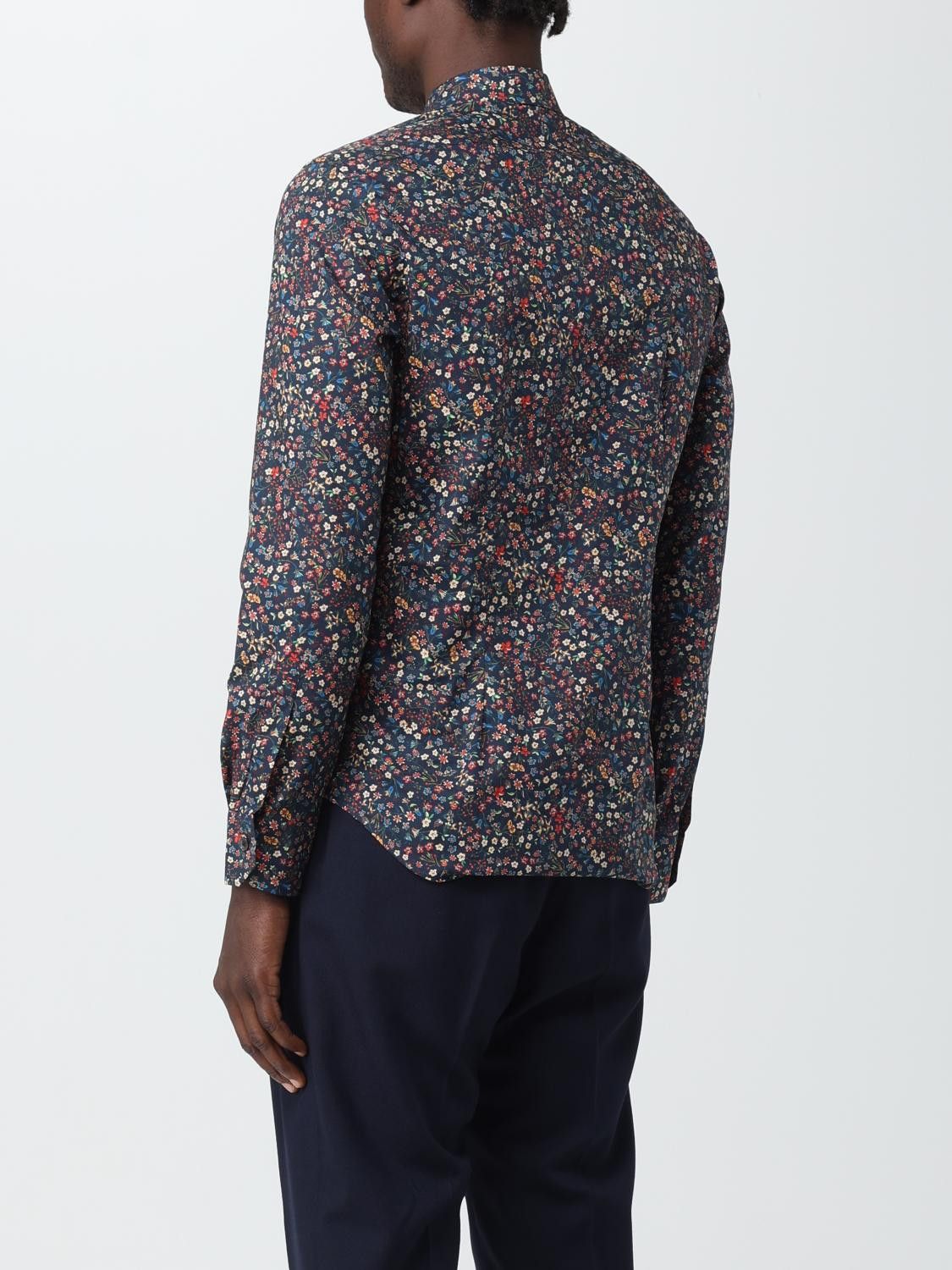 Paul Smith PAUL SMITH mainline navy blue tailored fit floral shirt Size US M / EU 48-50 / 2 - 2 Thumbnail