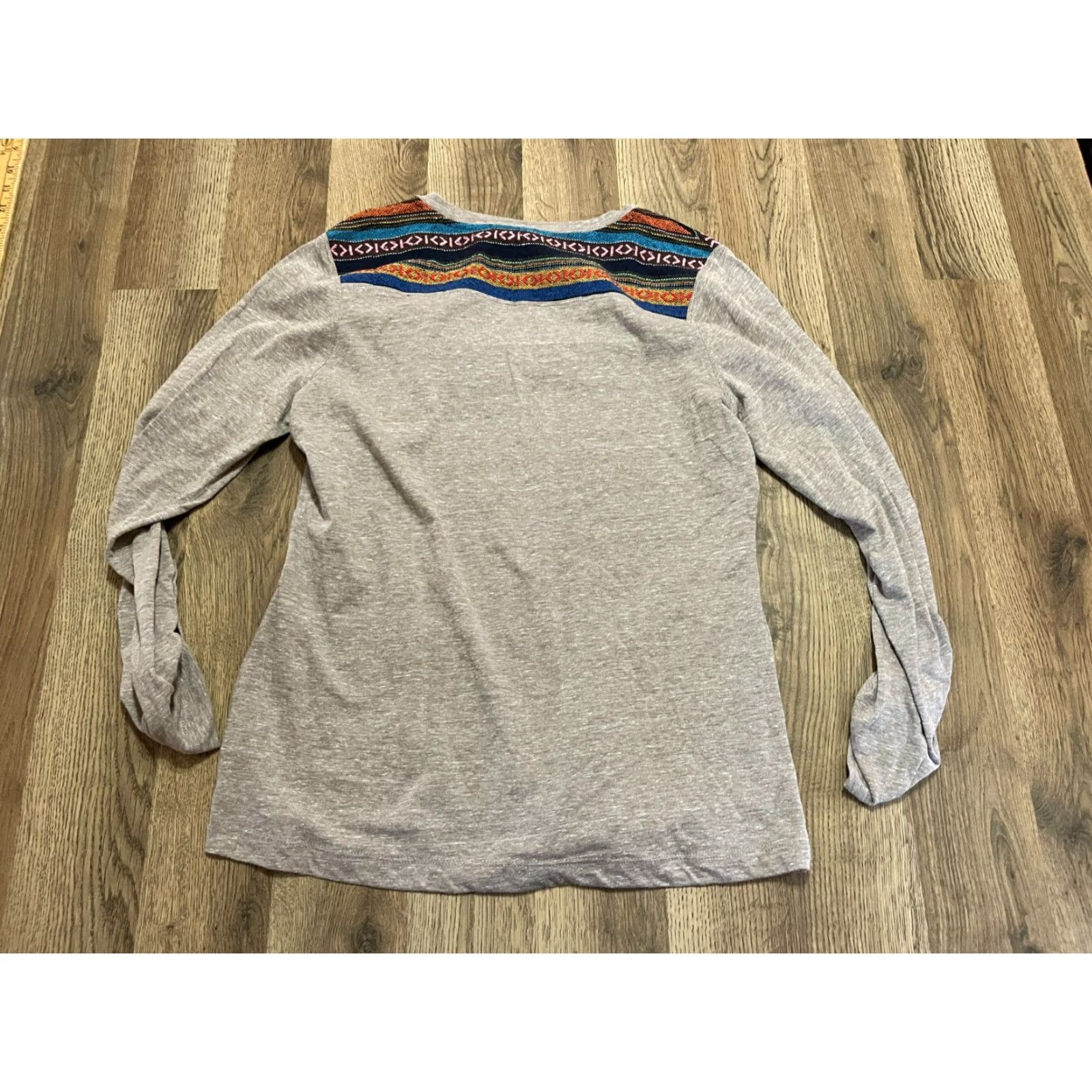 Vintage Natural Reflections Shirt Womens Large Gray Western V-Neck Long Sleeve Shirt Size L / US 10 / IT 46 - 2 Thumbnail