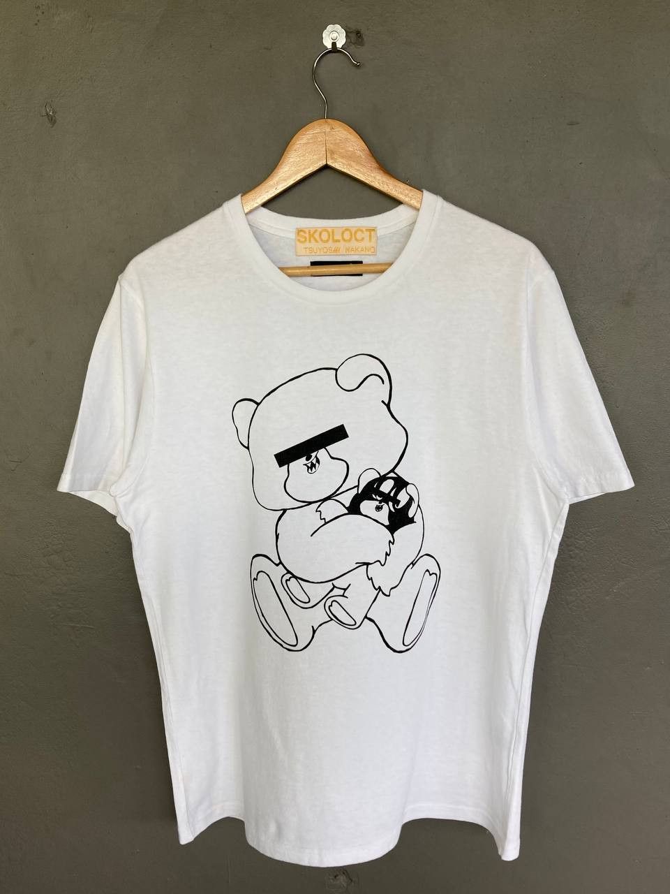 image of Skoloct Bear Logo Tee in White, Men's (Size Large)