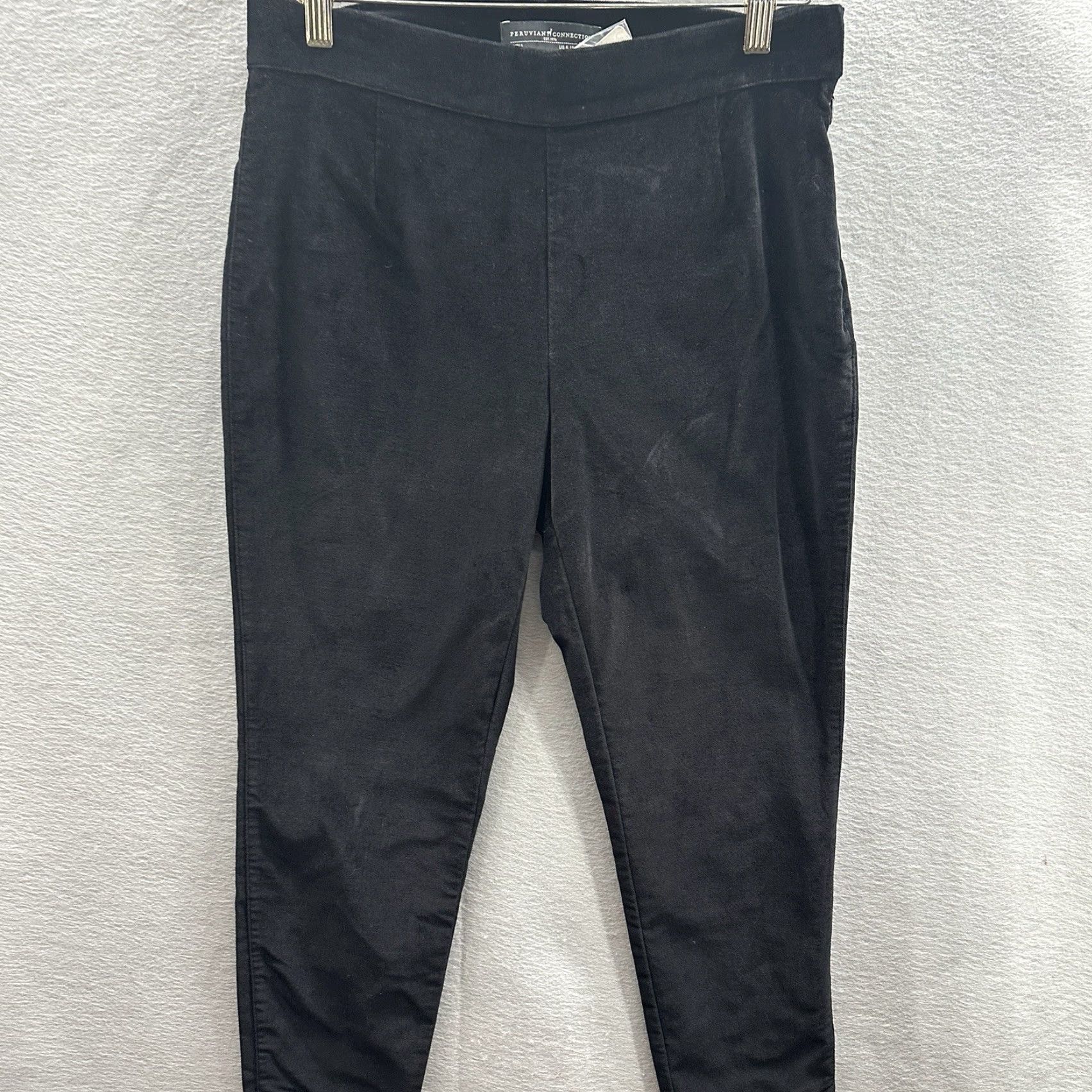 Vintage Peruvian Connection Pants Womens 6 Black Knit Cotton Spandex Flat Front Skinny Ankle Capris 6 Regular Womens Size 6 Size 28" / US 6 / IT 42 - 5 Thumbnail
