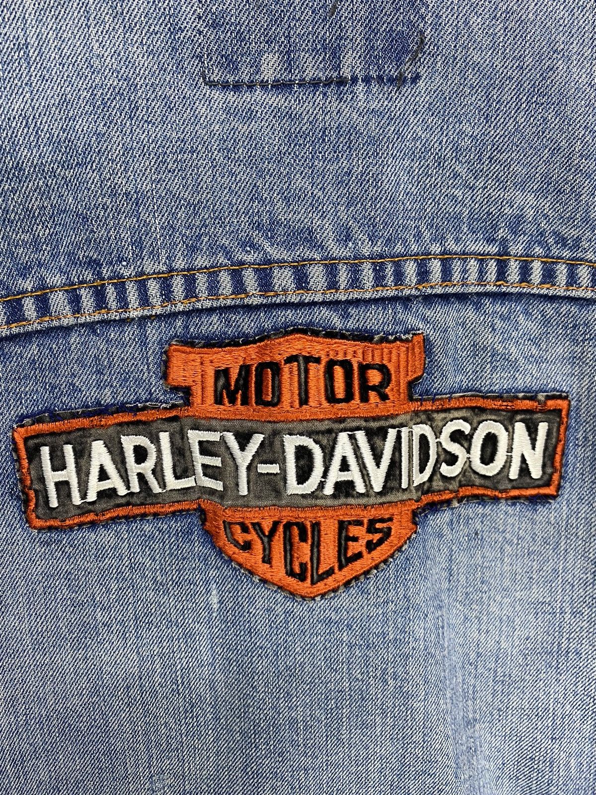 Harley Davidson × Levi's Vintage Clothing Vintage Levis x Harley Davidson Distressed Denim Jacket Size US M / EU 48-50 / 2 - 12 Thumbnail