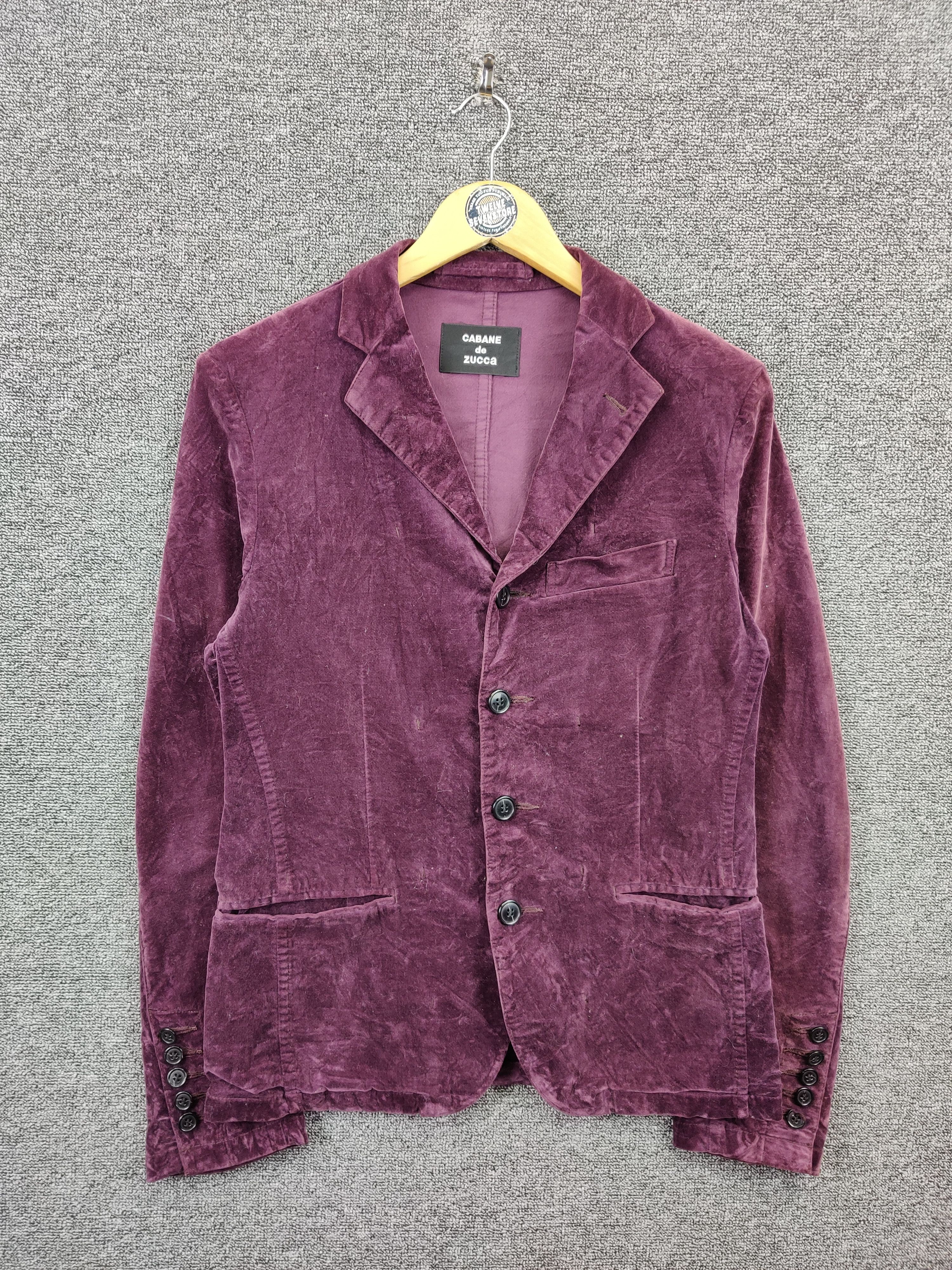 CABANE de ZUCCa Vintage Cabane De Zucca Velvet Single Breasted Blazer Size US S / EU 44-46 / 1 - 1 Thumbnail