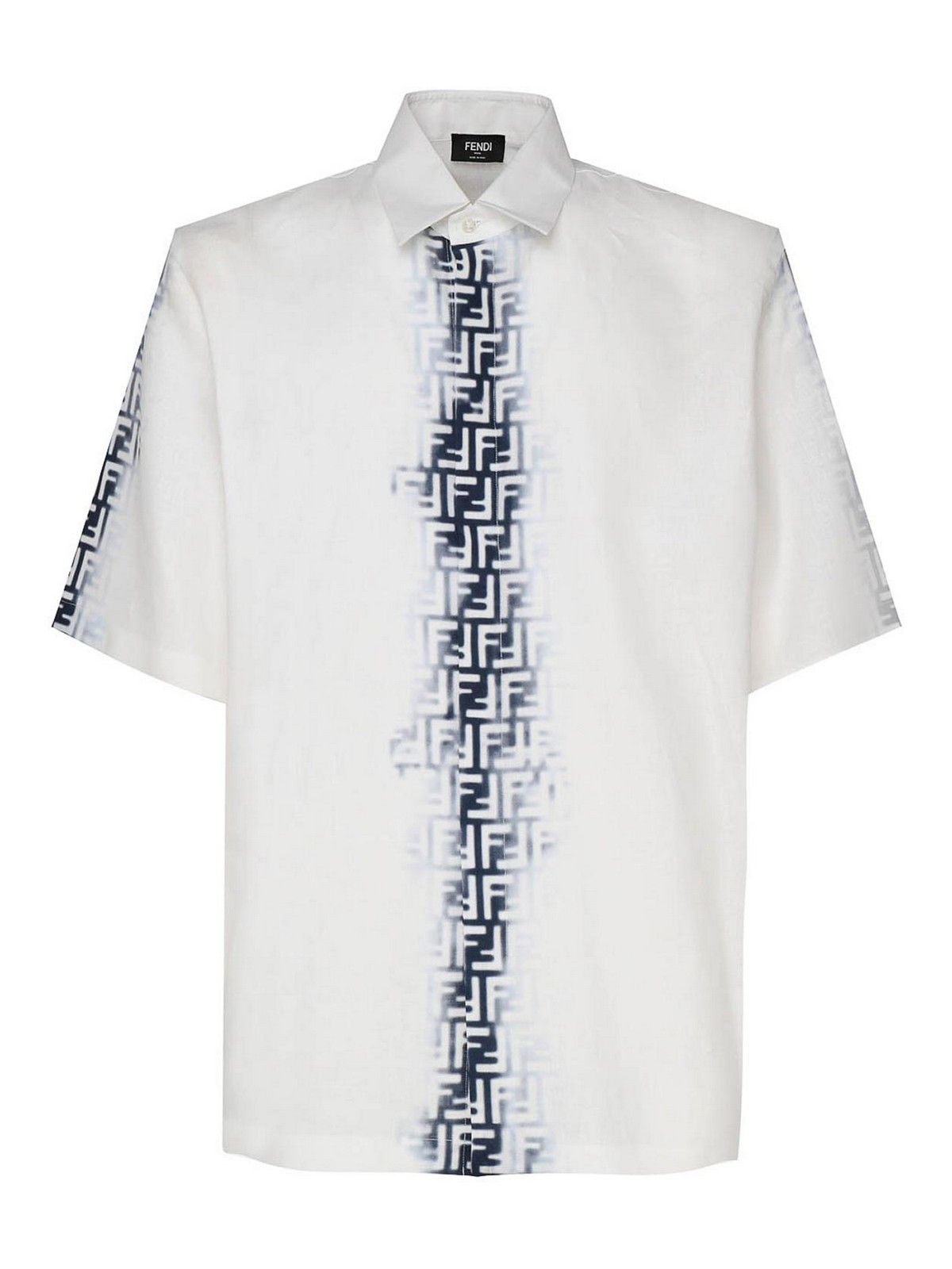 Fendi o1w1db10325 FS0795 Shirt in Blue & White Size US L / EU 52-54 / 3 - 1 Thumbnail