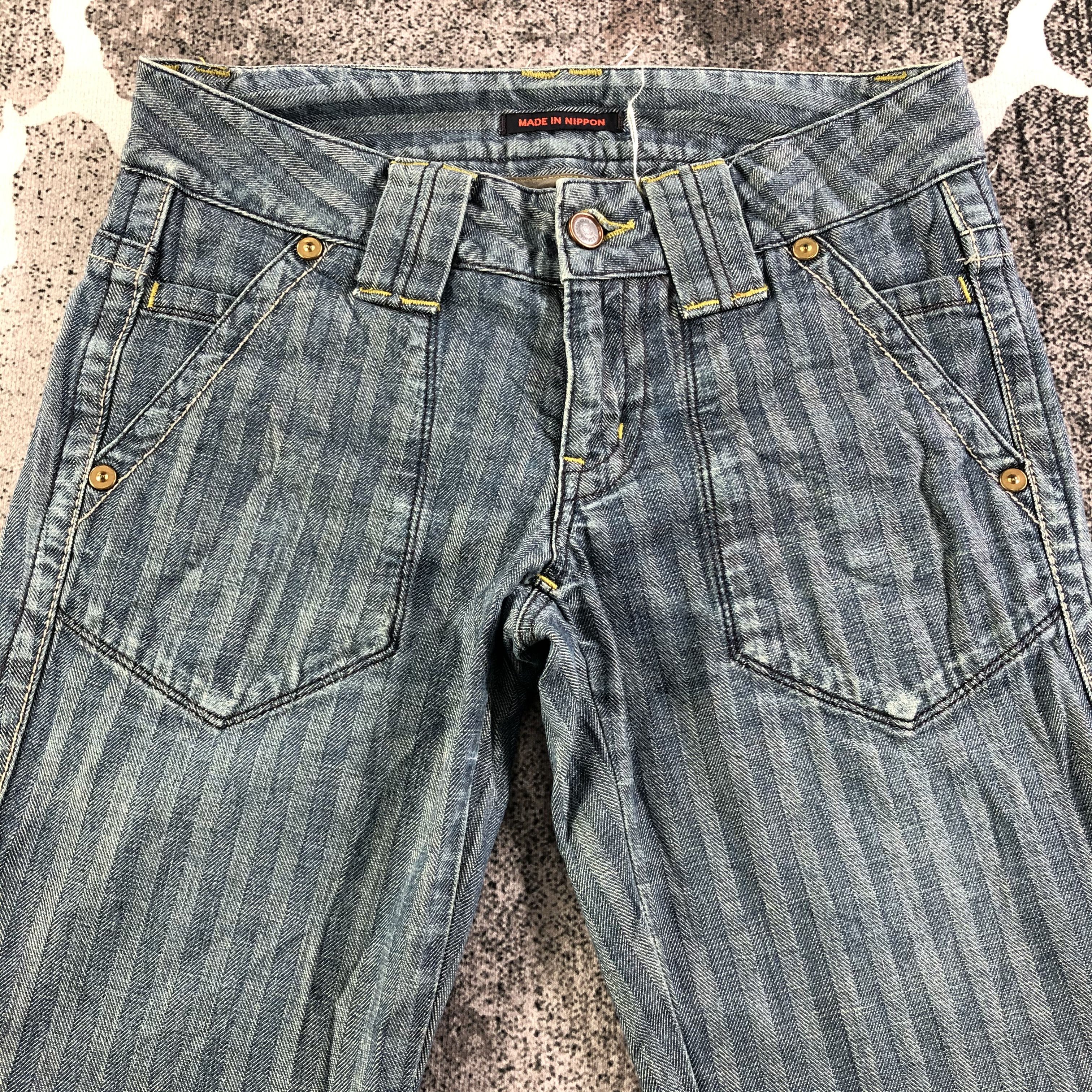Japanese Brand ET Boite Herringbone Flared Jeans KJ2152 Size 30" / US 8 / IT 44 - 3 Thumbnail