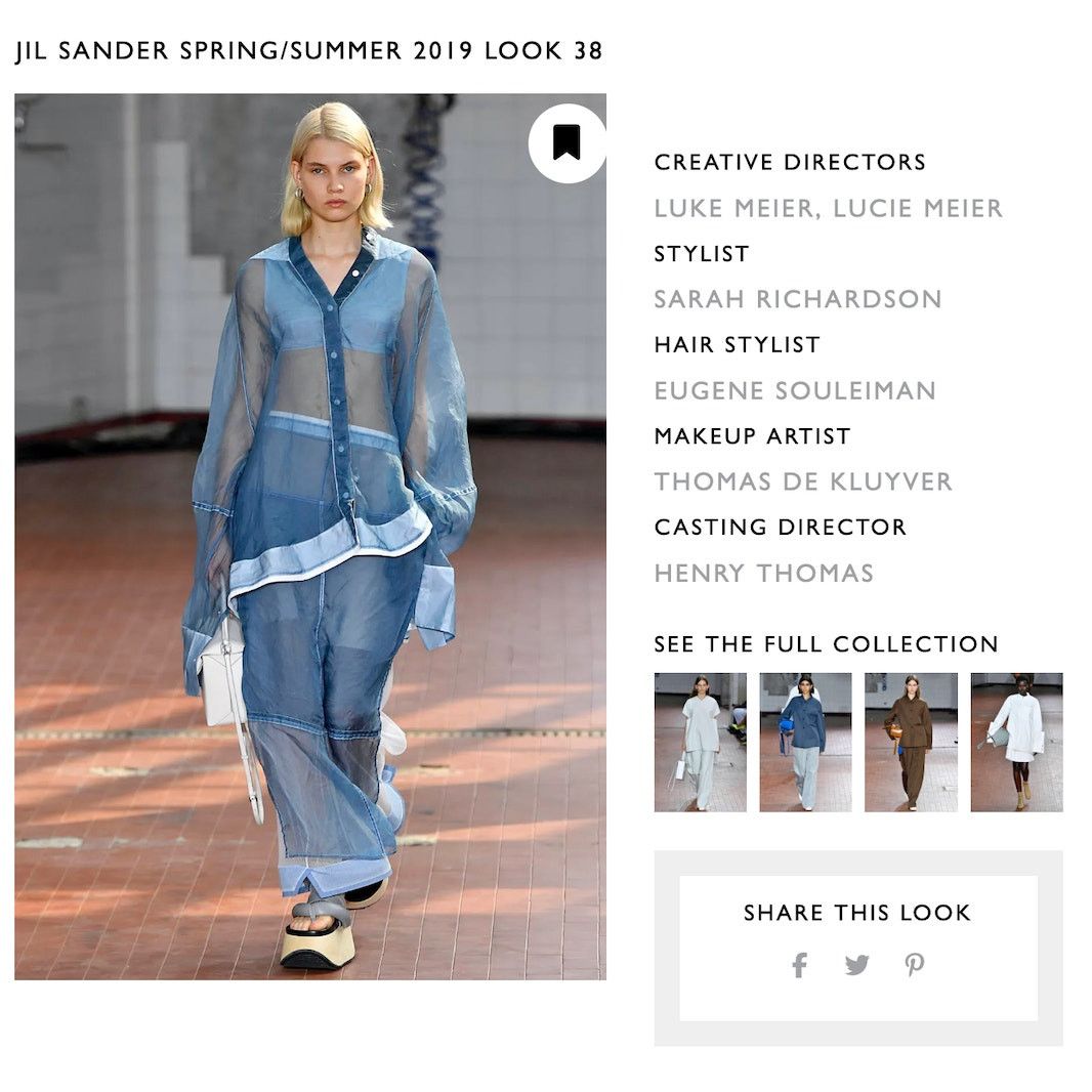 Jil Sander Jil Sander Women's SS19 Runway Blue Oversized Sheer Blouse Size L / US 10 / IT 46 - 5 Thumbnail