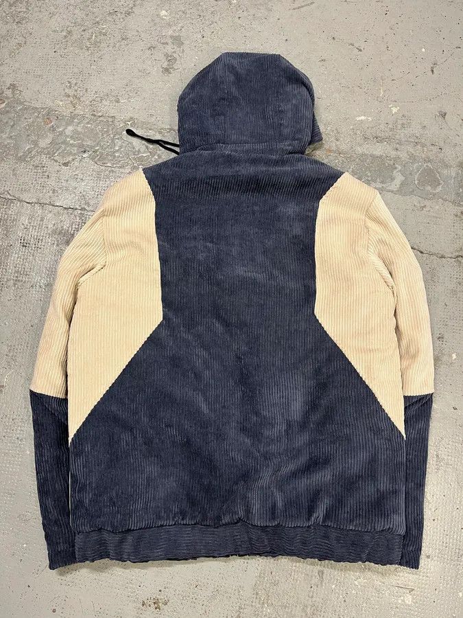 Daniele Alessandrini 2000s Daniele Alessandrini Blue & Cream Velvet Hooded Jacket Size US L / EU 52-54 / 3 - 7 Thumbnail