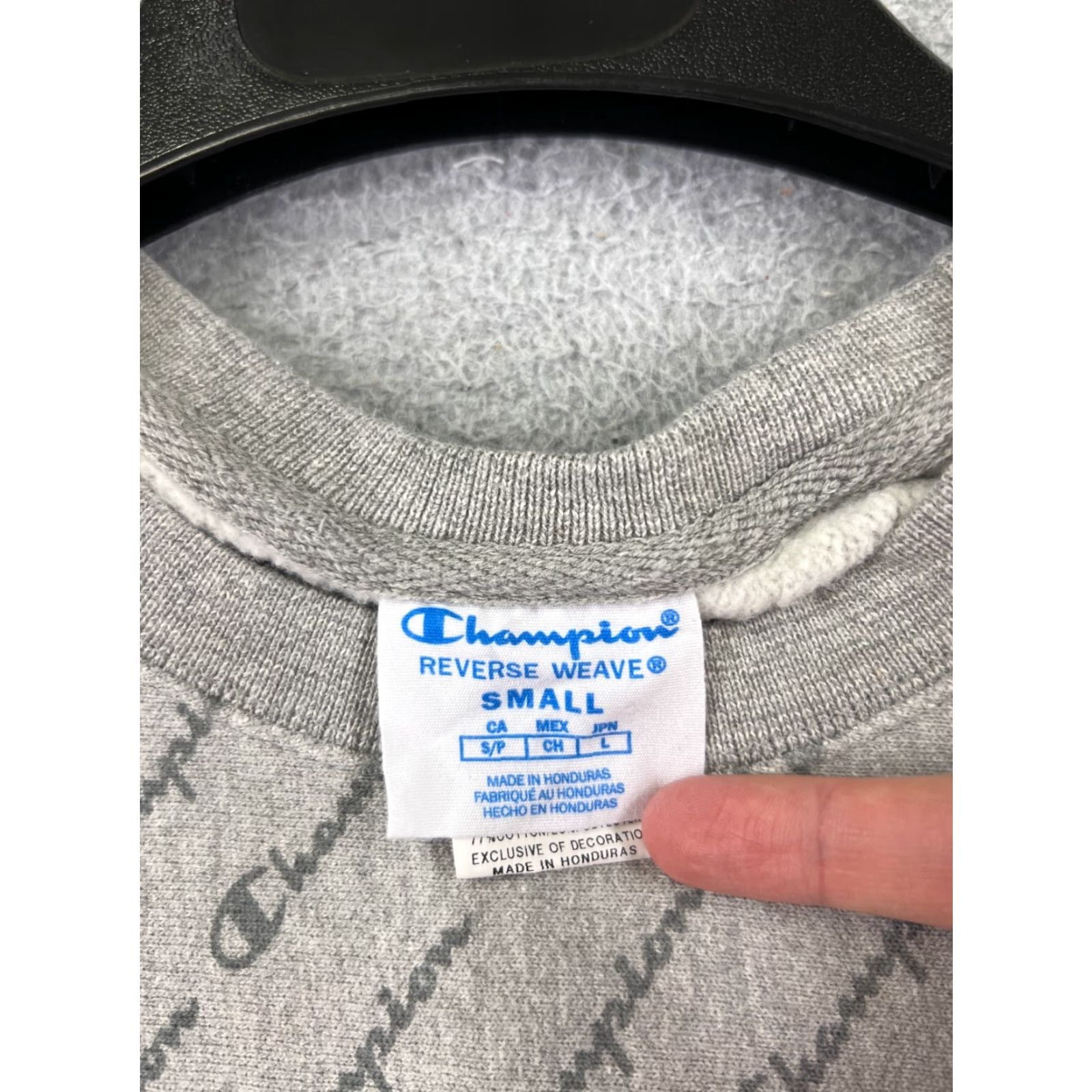 Champion VINTAGE Champion Sweater Women Small Gray Spellout AOP Cotton Reverse Weave Cotton Crop Size S / US 4 / IT 40 - 6 Thumbnail