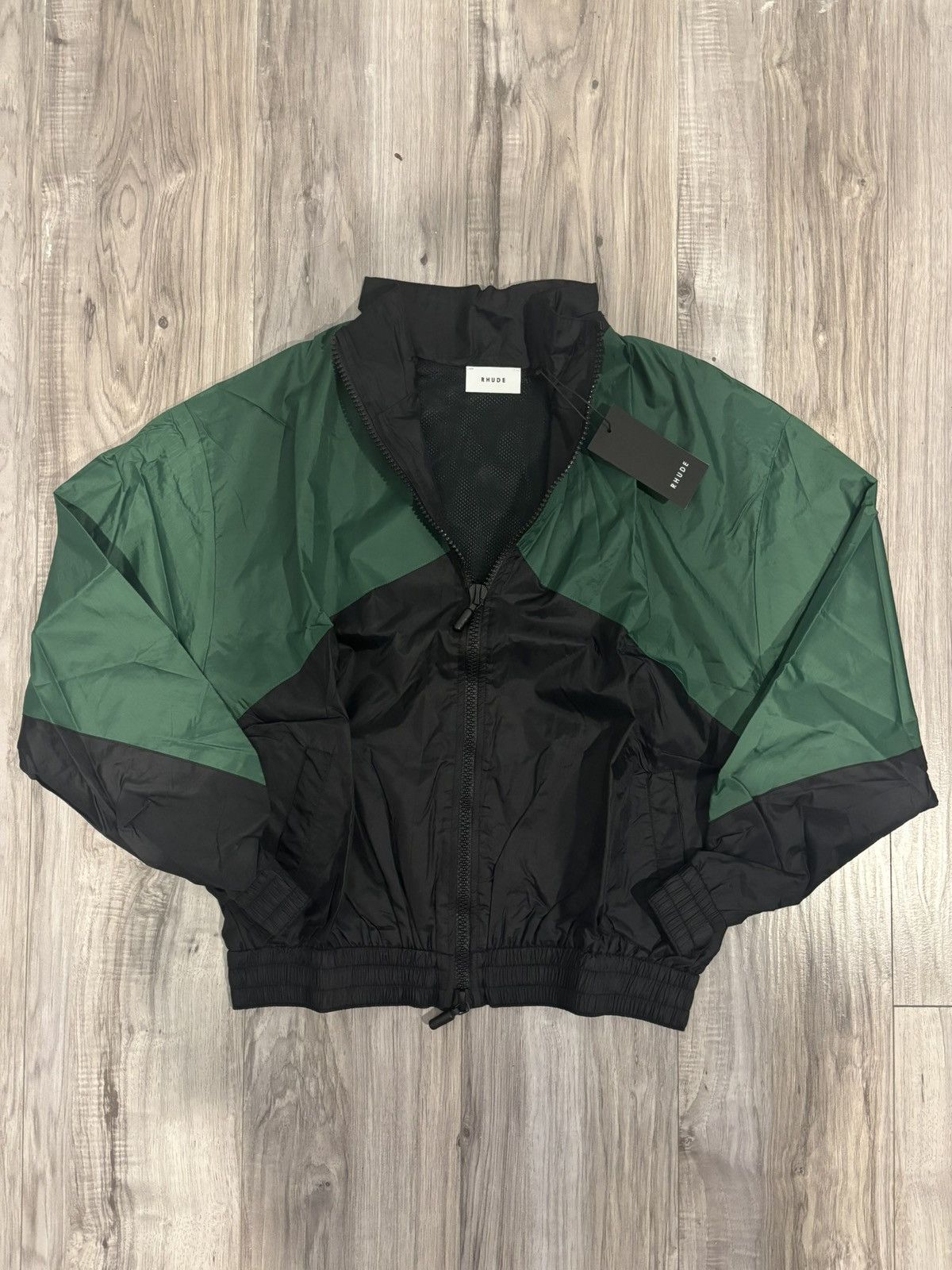 Rhude Rhude Green Black Logo Windbreaker Track Jacket Size US S / EU 44-46 / 1 - 2 Thumbnail