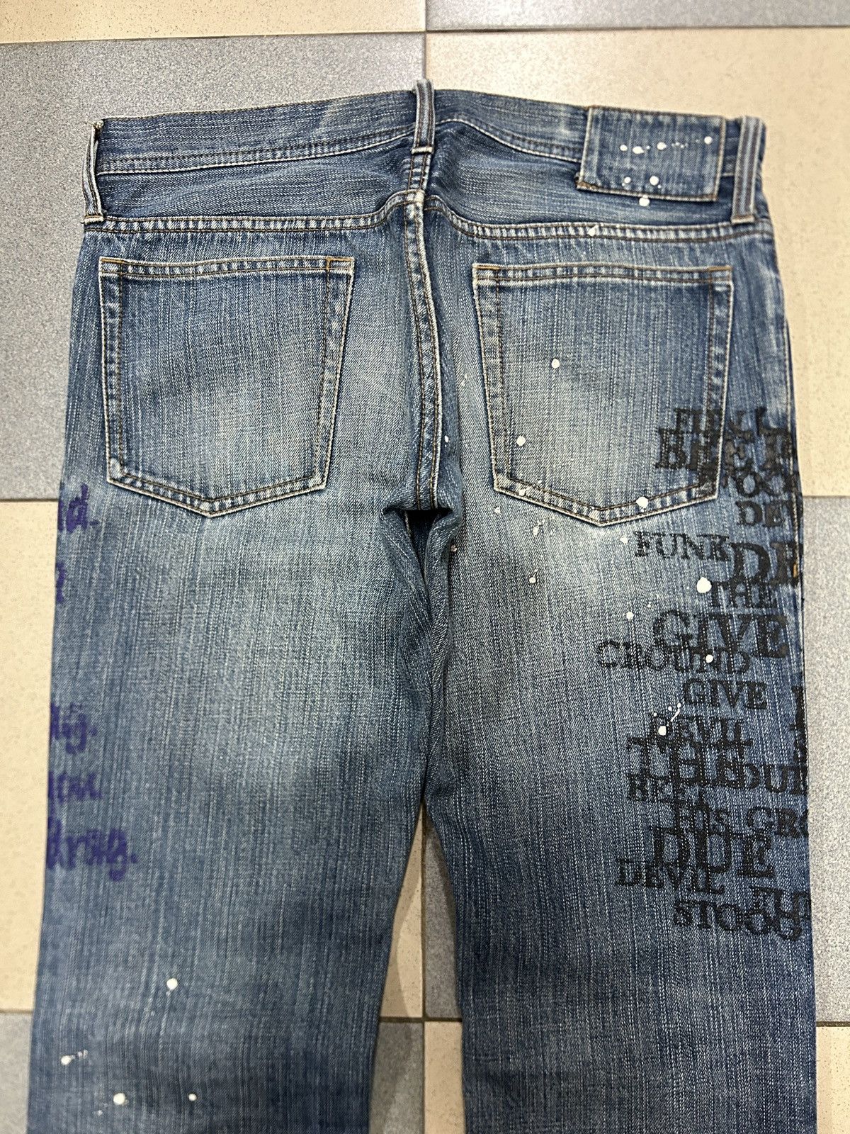 Japanese Brand Vintage Edge Rupert Skull Scriptures Jeans Size US 32 / EU 48 - 8 Thumbnail