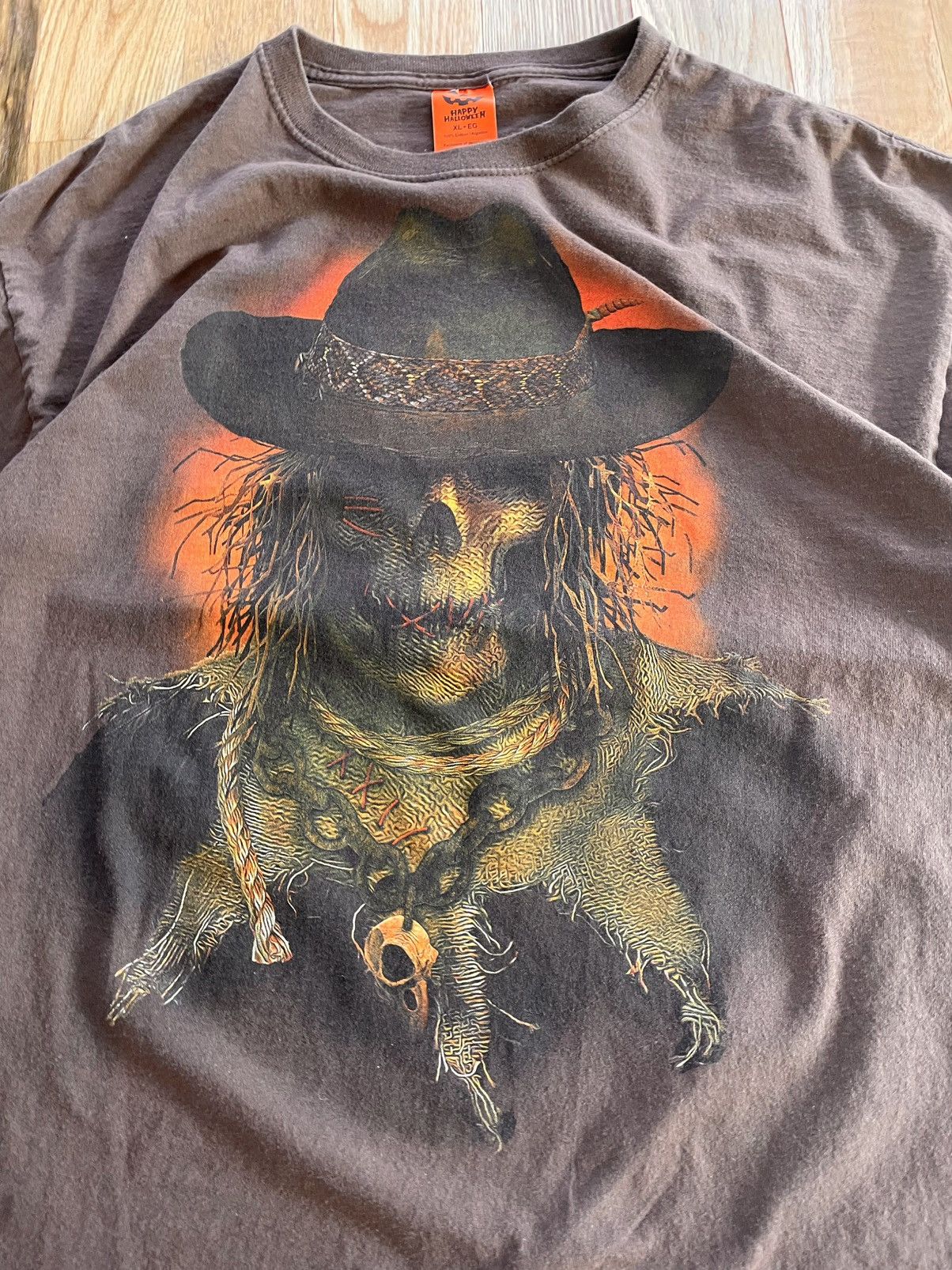 Vintage Vintage Y2K Happy Halloween Cowboy Skeleton Horror T Shirt L Size US L / EU 52-54 / 3 - 2 Thumbnail