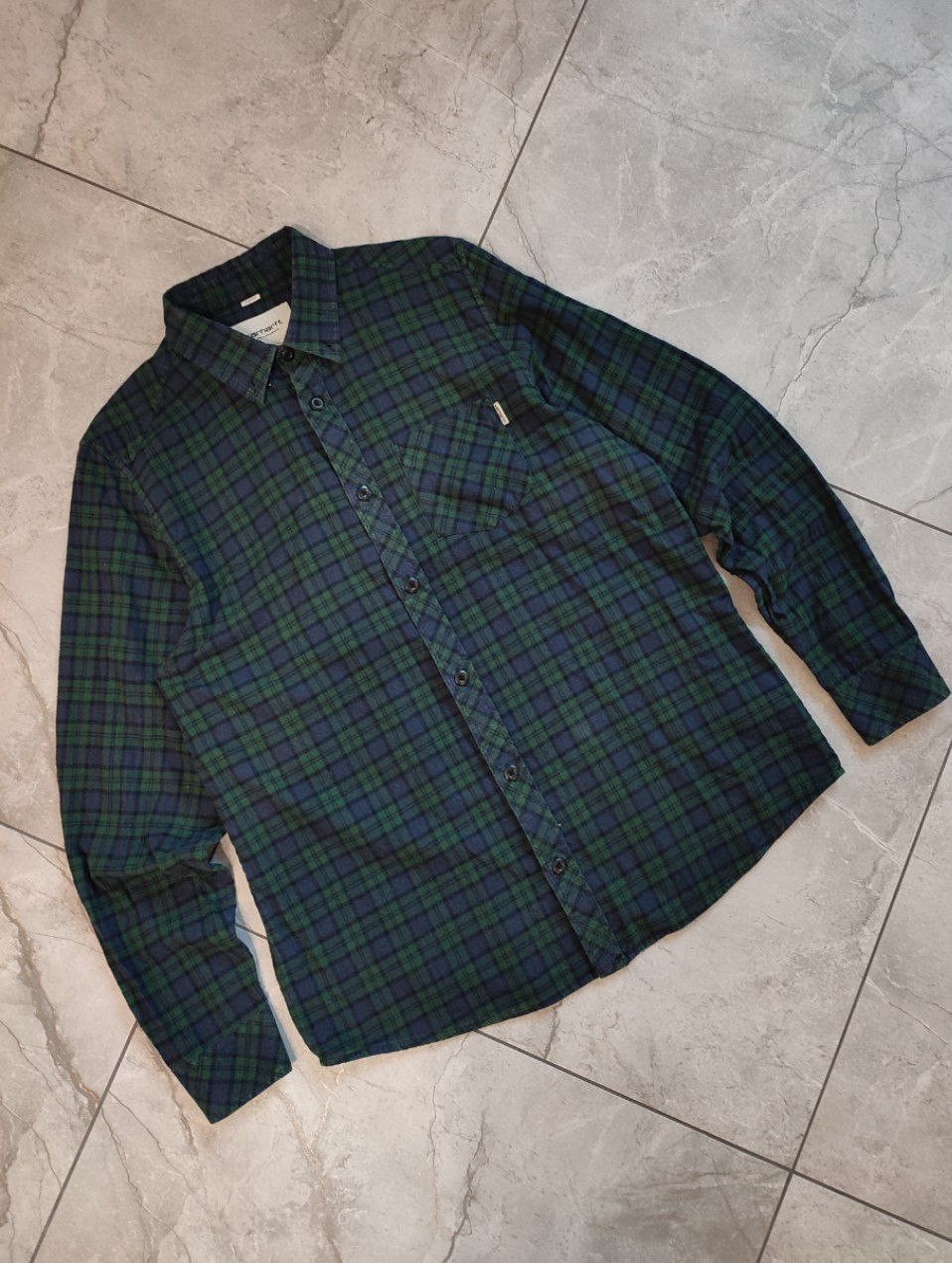 Carhartt Carhartt WIP regular shirt green navy cage print M size Size US M / EU 48-50 / 2 - 1 Thumbnail