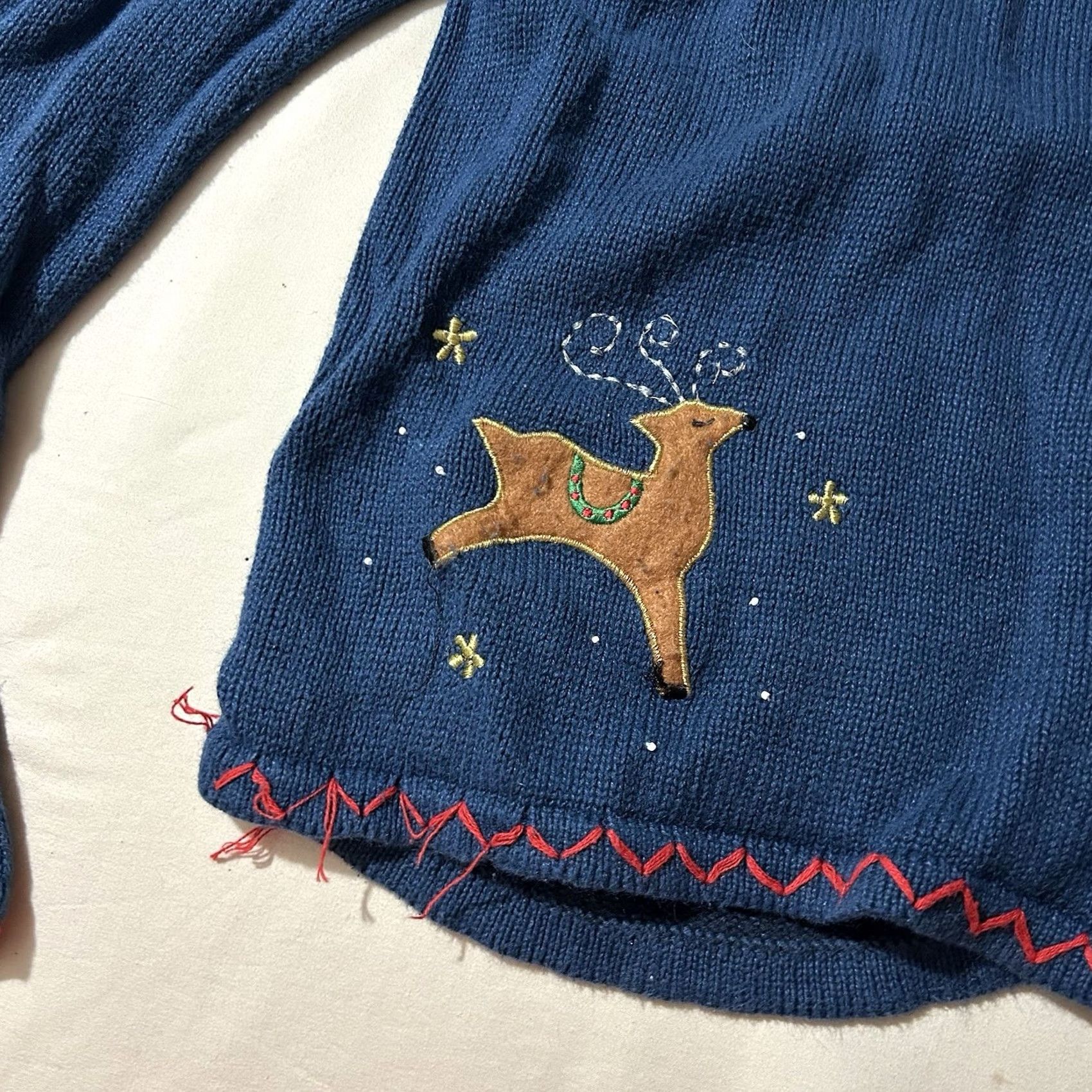 Vintage VINTAGE Reference Point Christmas Cardigan Sweater XL Women Blue 90s Mens? Size XL / US 12-14 / IT 48-50 - 3 Thumbnail