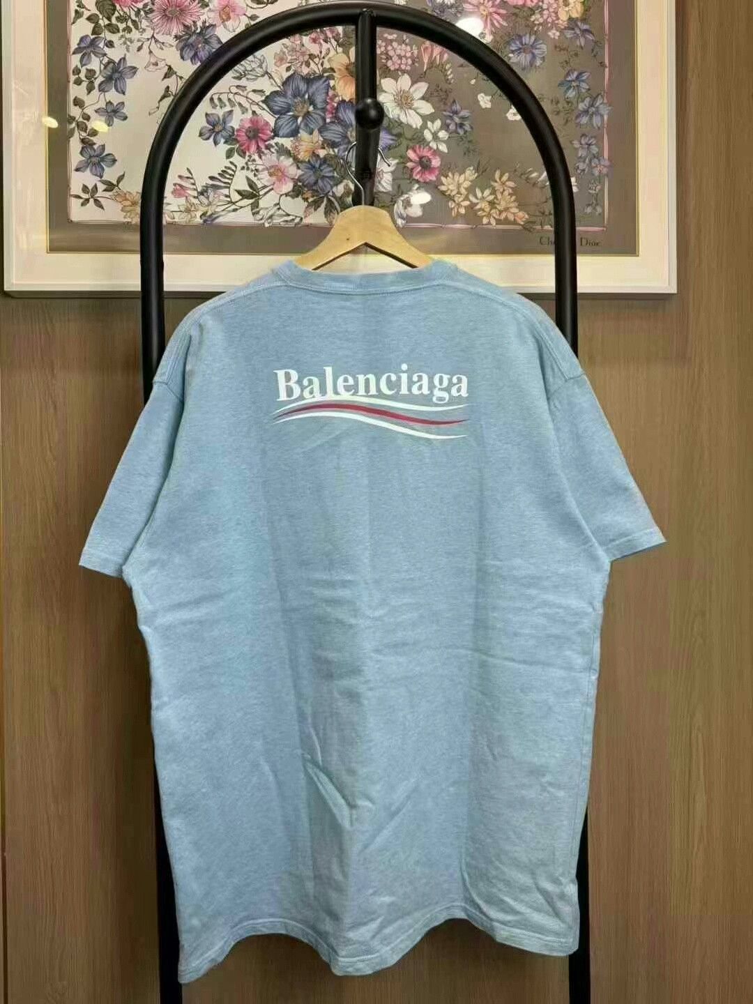 Balenciaga balenciaga blue t-shirt with logo print Size US M / EU 48-50 / 2 - 2 Thumbnail