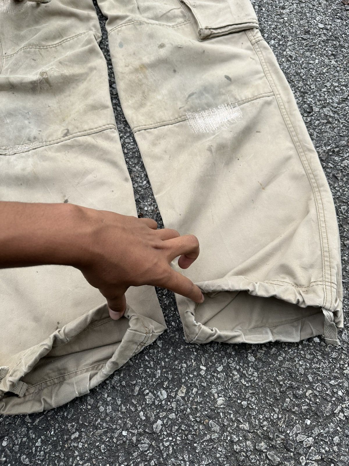 Vintage 👹THRASHED Sun Faded Distressed ERD Dickies Cargo Pants Size US 30 / EU 46 - 8 Thumbnail