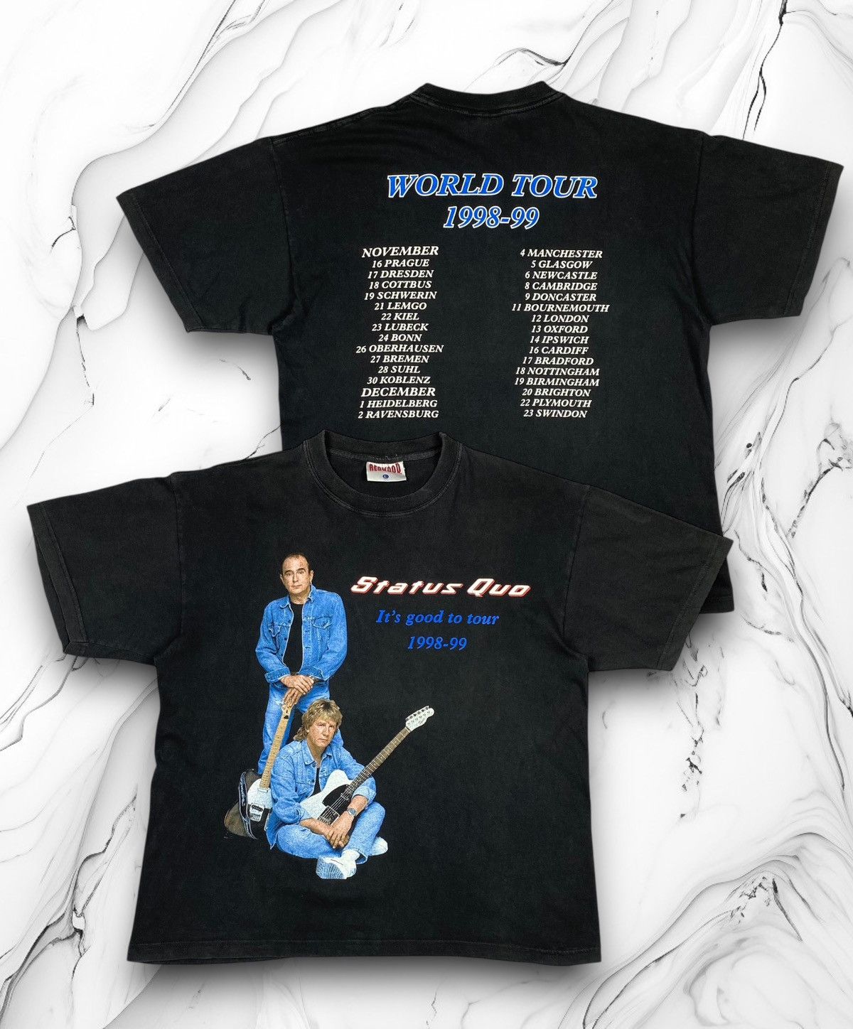 Band Tees Status Quo Vintage 1998-99 Its Good To Tour T Shirt Size US L / EU 52-54 / 3 - 1 Thumbnail
