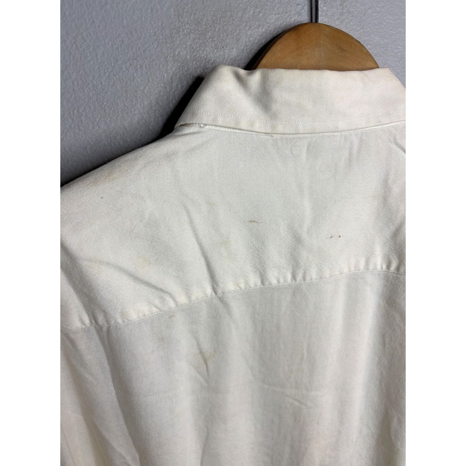 Logo 7 D&G Shirt Mens 36 White Button Down Long Sleeve Dress Classic Pocket Logo IVORY Size 36R - 7 Thumbnail
