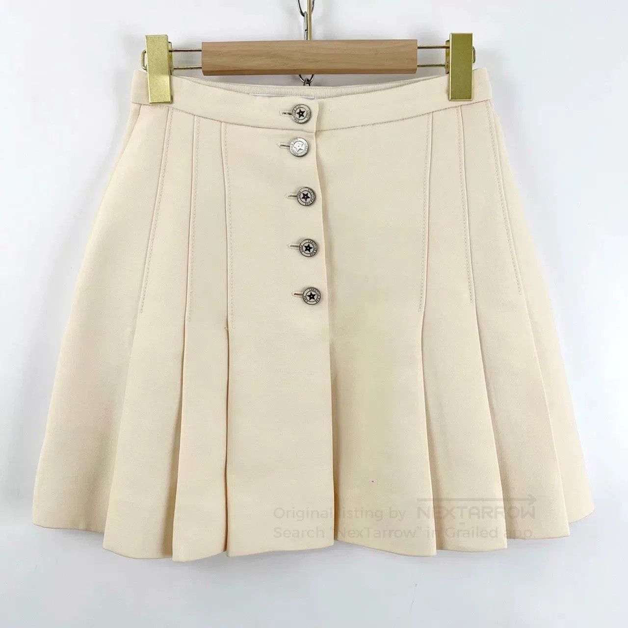 Dior Dior White Star Button Pleated Skirt. Size 33" - 1 Thumbnail