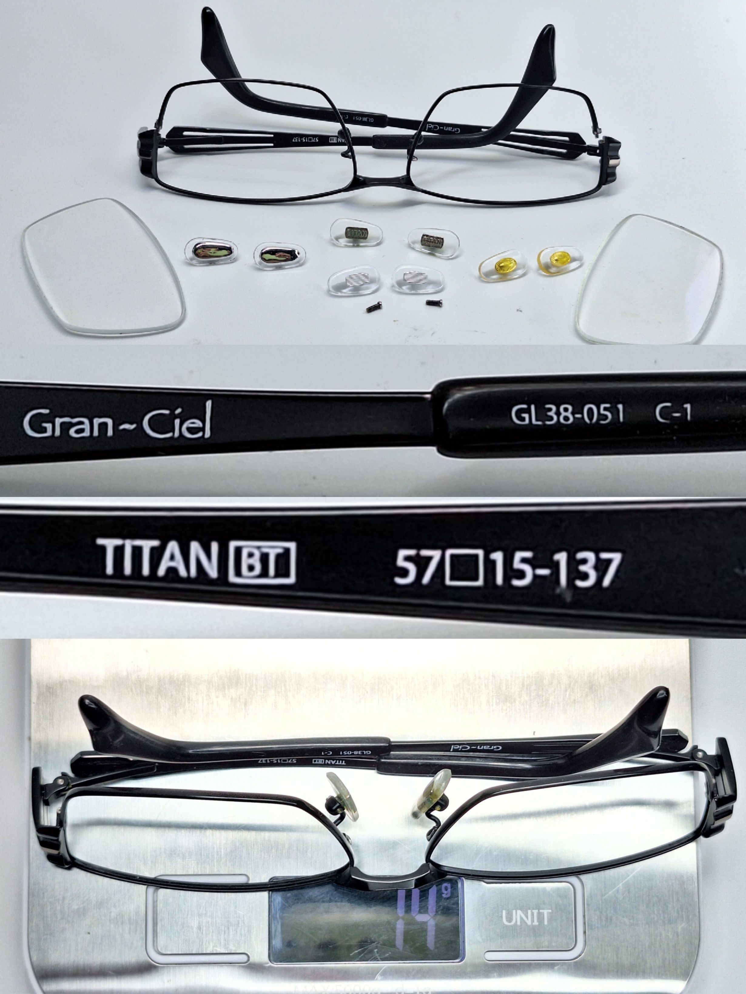 Other Gran-Ciel GL38-051 Hasegawa Sabae Full Titanium Eyeglass Size ONE SIZE - 5 Thumbnail