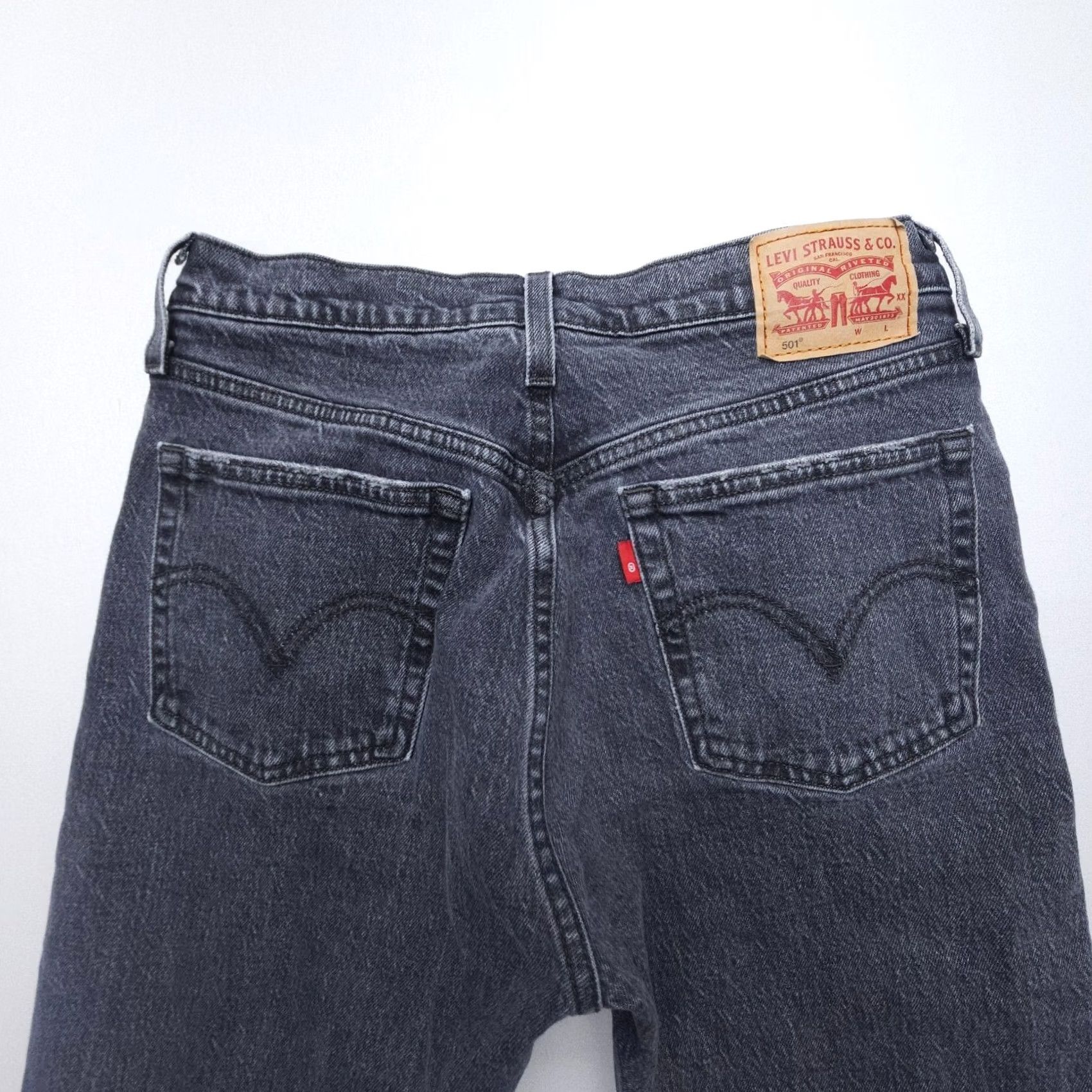 Levi's Levi's 501 Jeans Womens 27x28 Black High Rise Denim Button Fly 5-Pocket Regular Fit Vintage: No Size 27" / US 4 / IT 40 - 3 Thumbnail