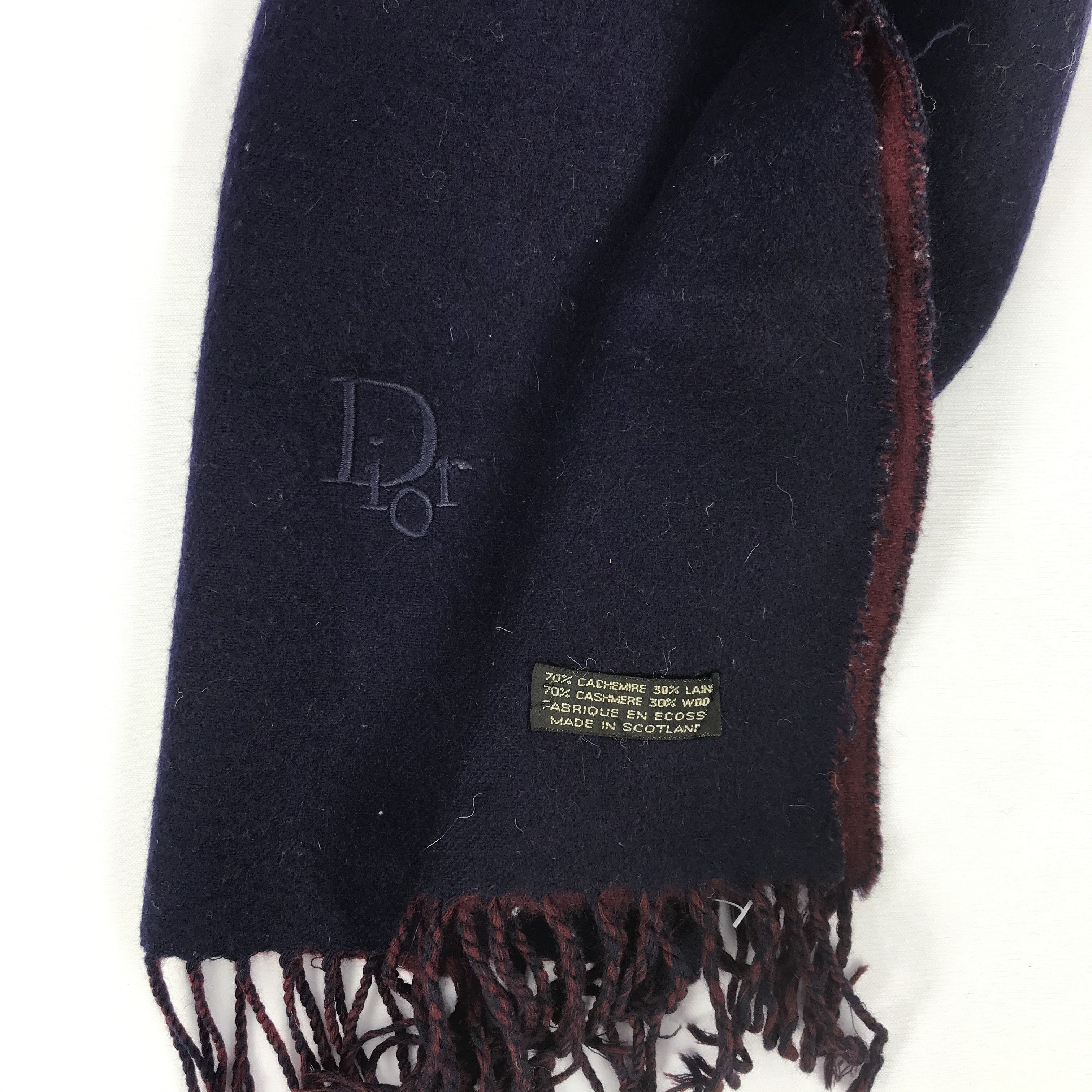 Japanese Brand Vintage Christian Dior Scarf Fringe Muffler Wool Scarves . Size ONE SIZE - 4 Thumbnail