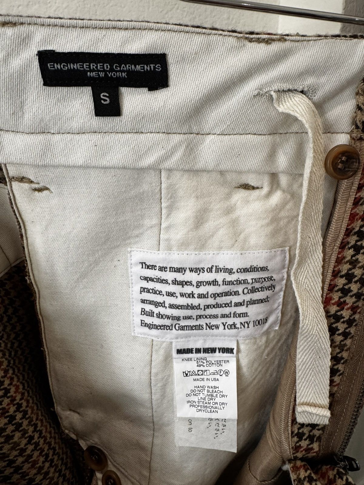 Engineered Garments FW20 Carlyle Pant Wool Big Gunclub Check Tan/Orange size S Size US 33 - 4 Thumbnail